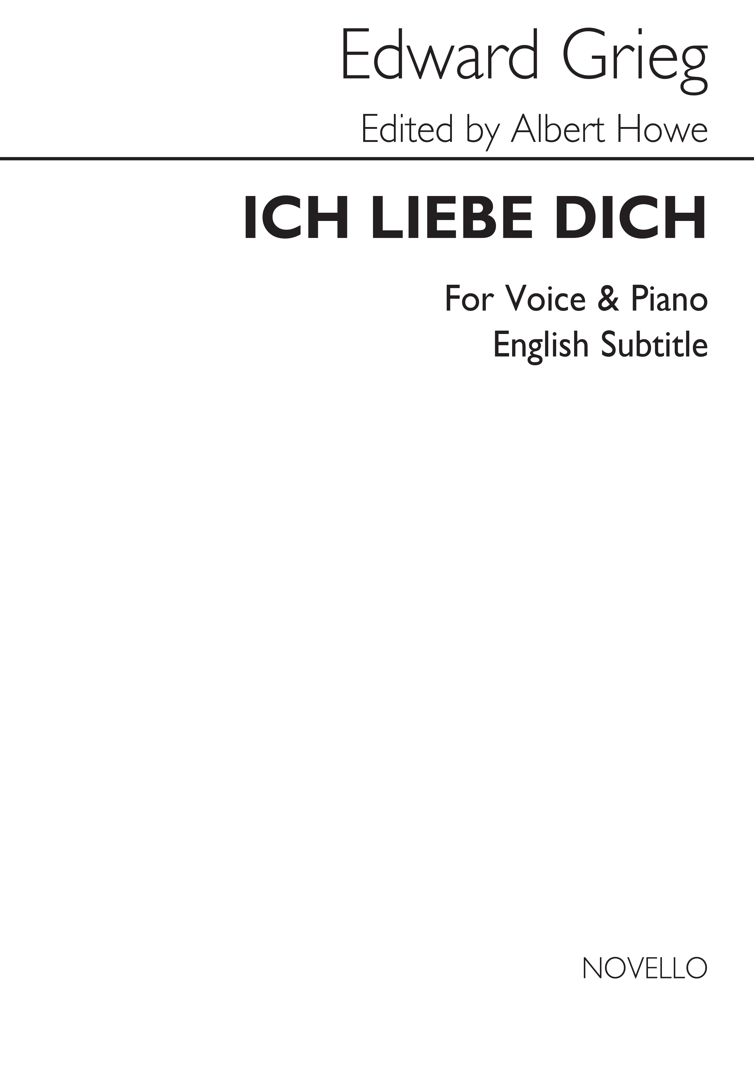 Grieg, E Ich Liede Dich Soprano Or Tenor And Piano