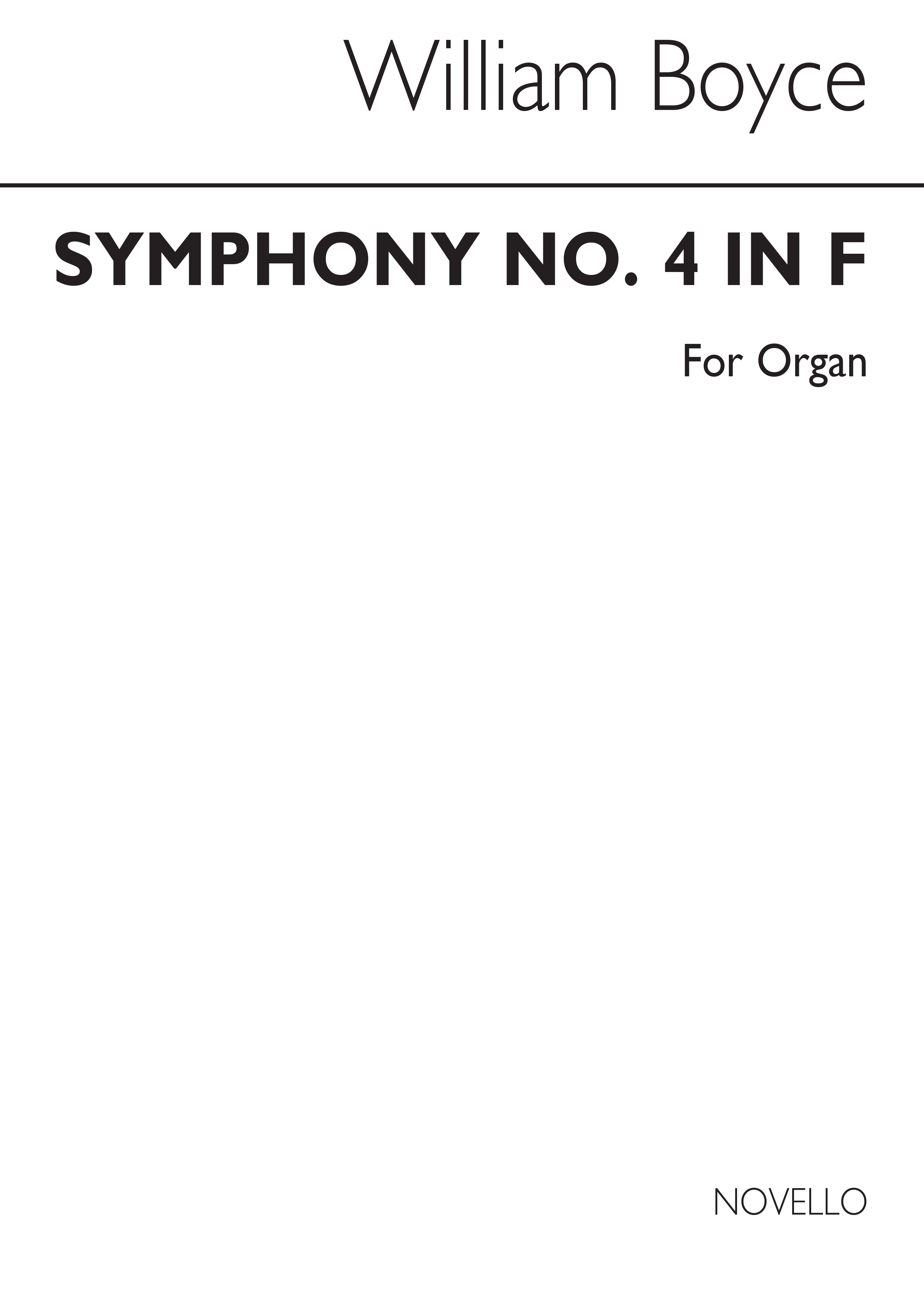 William Boyce: Symphony No.4 In F (Organ)