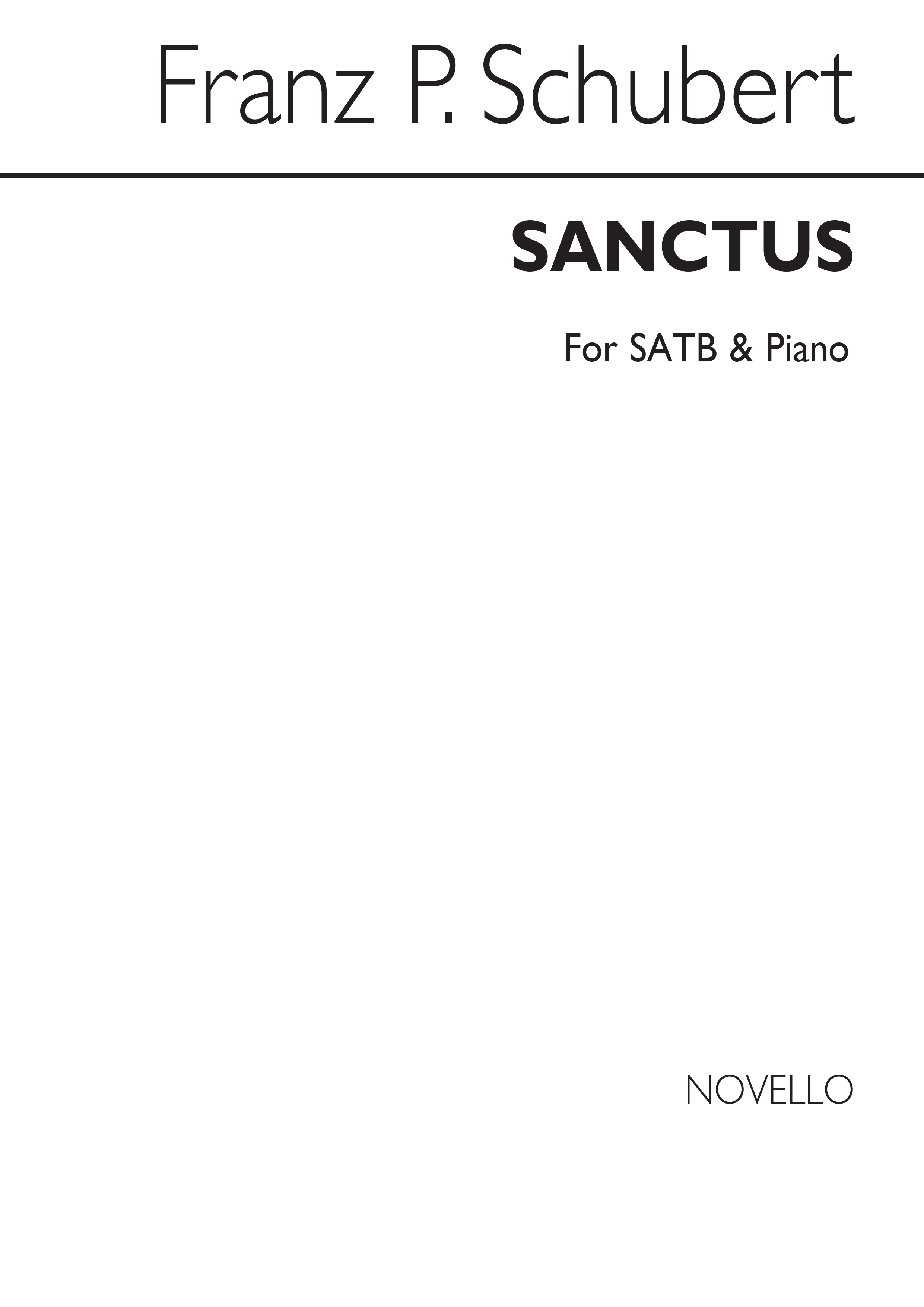 Schubert Sanctus & Benedictus Satb/Pf