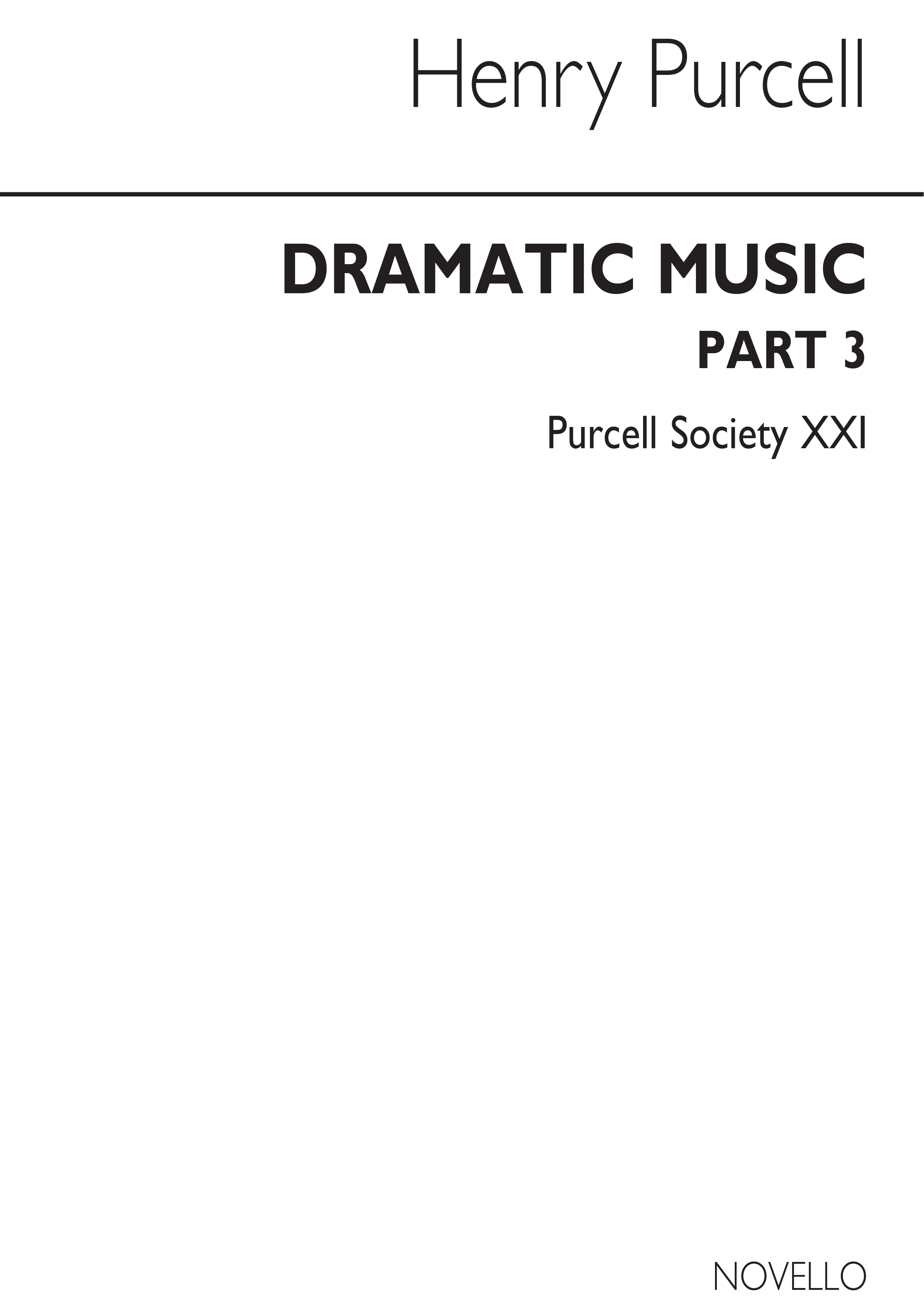Purcell Society Volume 21 - Dramatic Music Part 3 (Original Engraving)