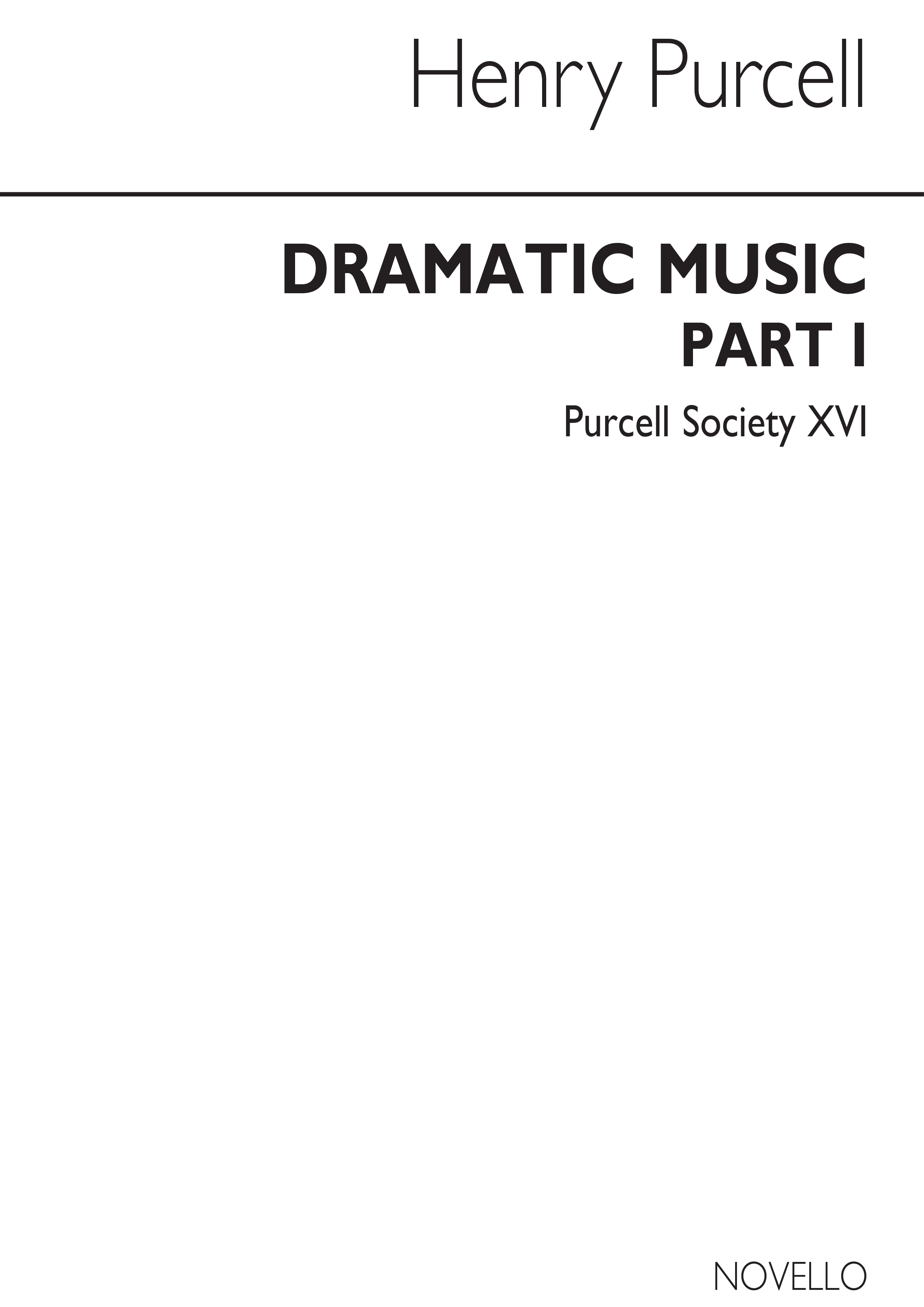 Purcell Society Volume - 16 Dramatic Music Part I (Original Engraving)