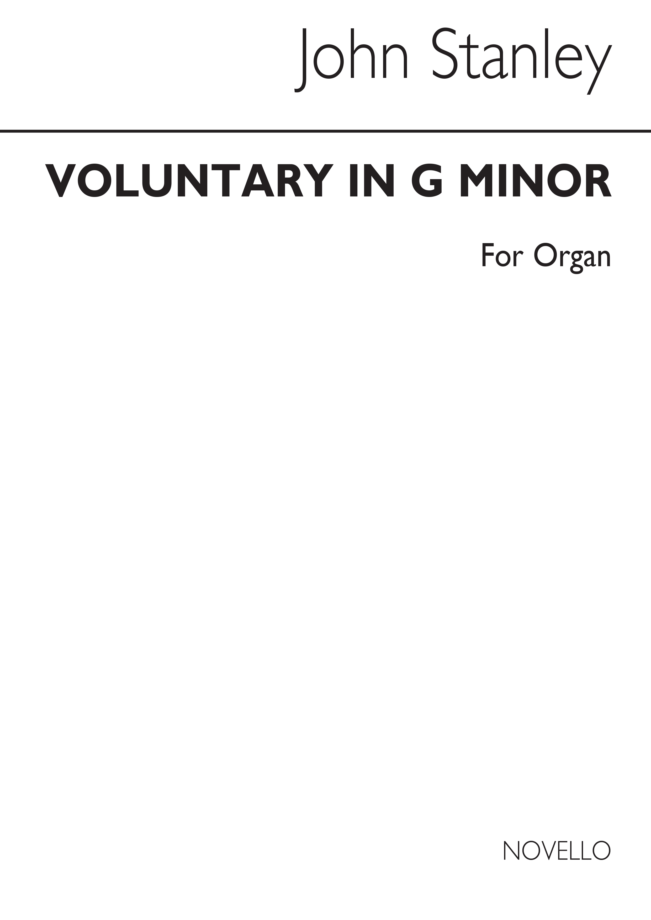 John Stanley: Voluntary In G Minor For Organ