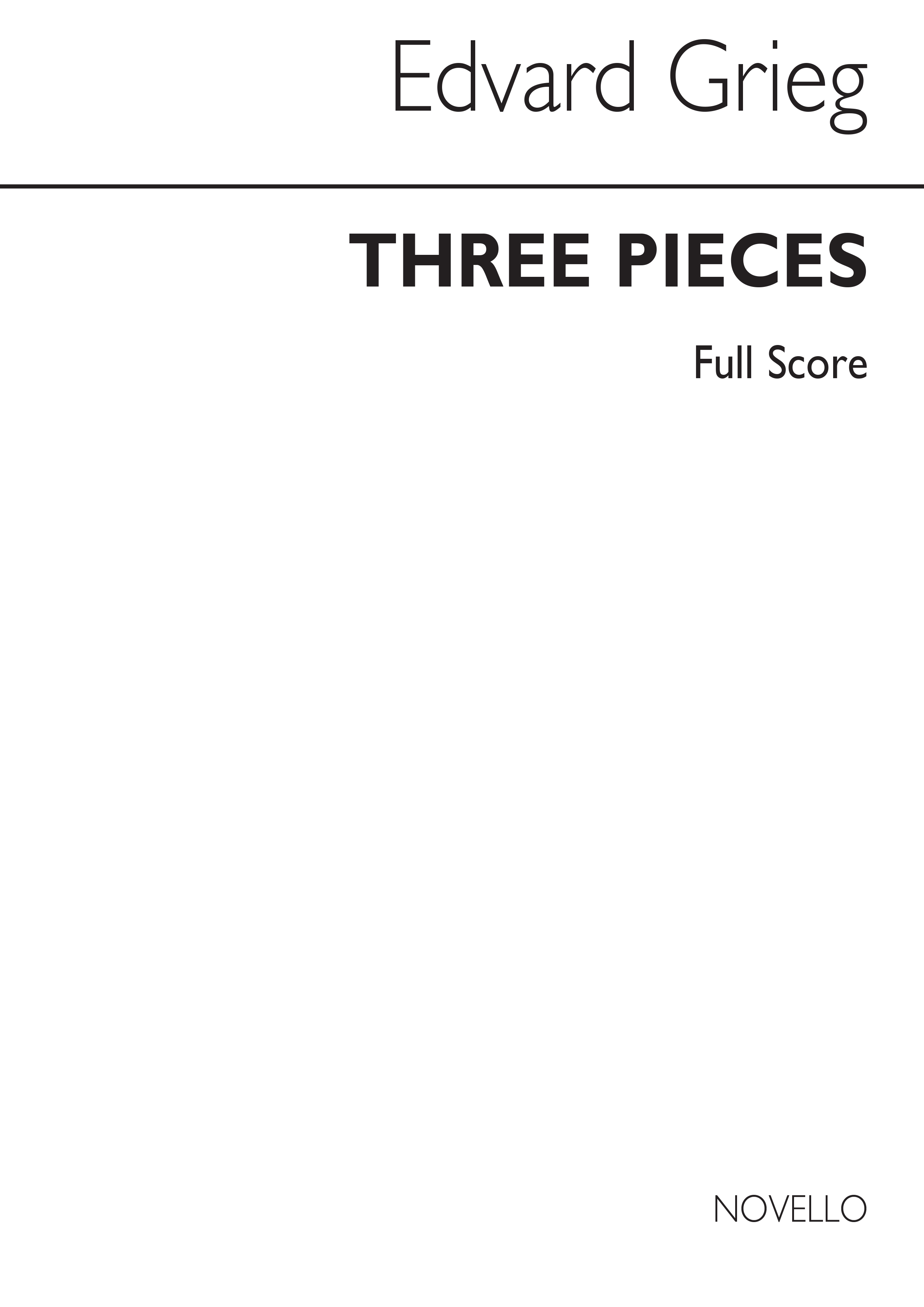 Edvard Grieg: Three Pieces From Opus 17 (Score)