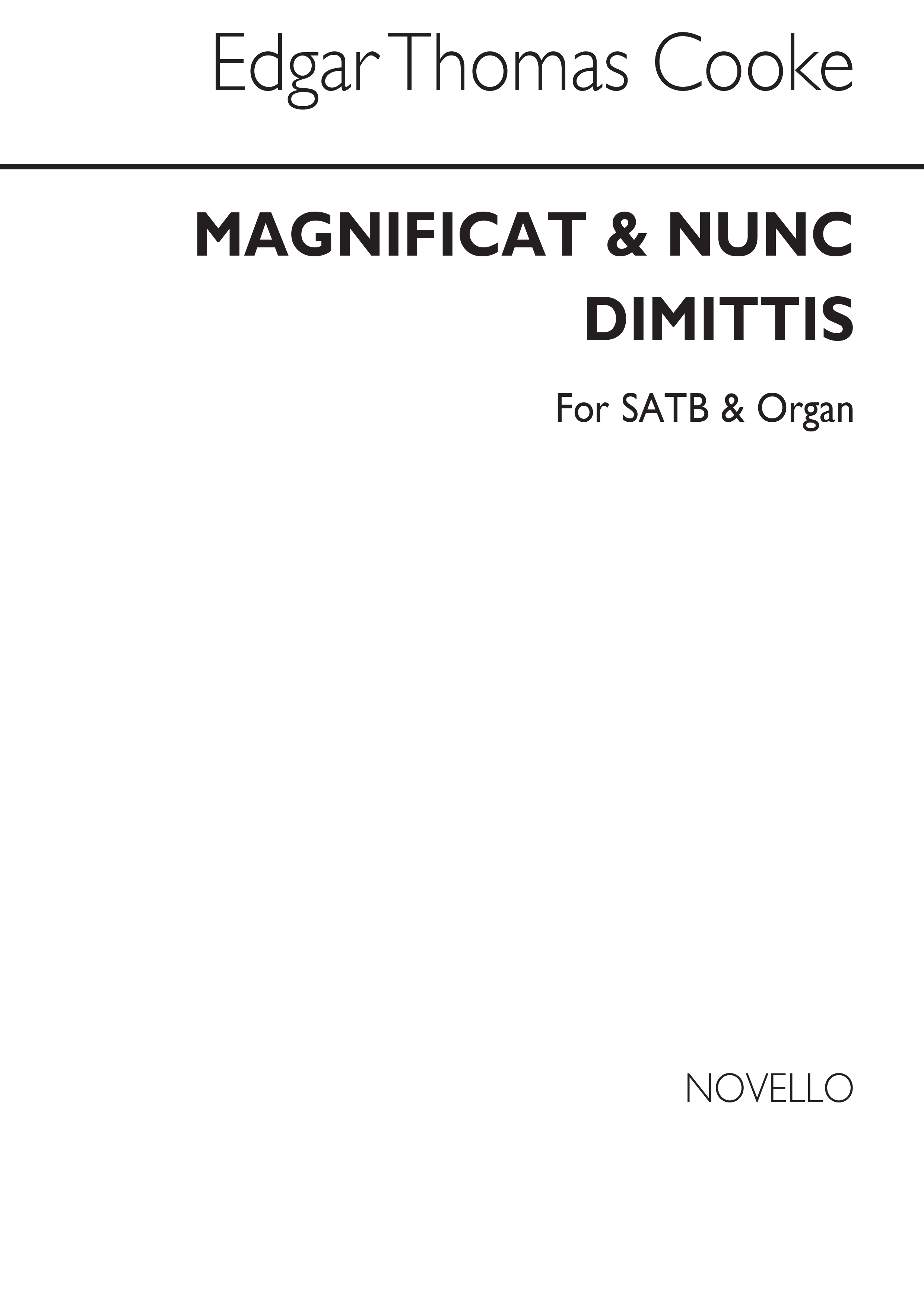 Edgar Thomas Cooke: Magnificat And Nunc Dimittis
