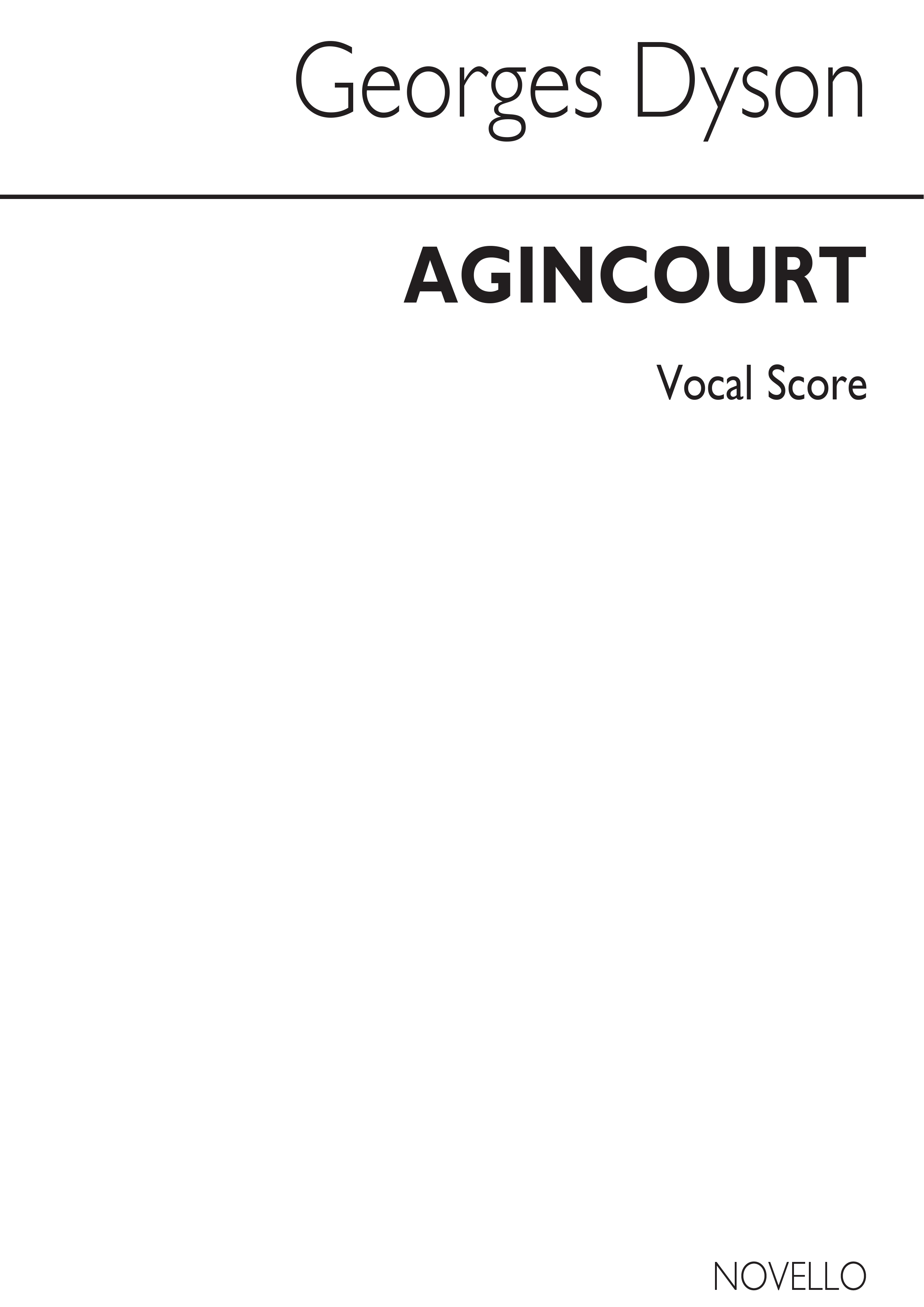 George Dyson: Agincourt (Vocal Score)