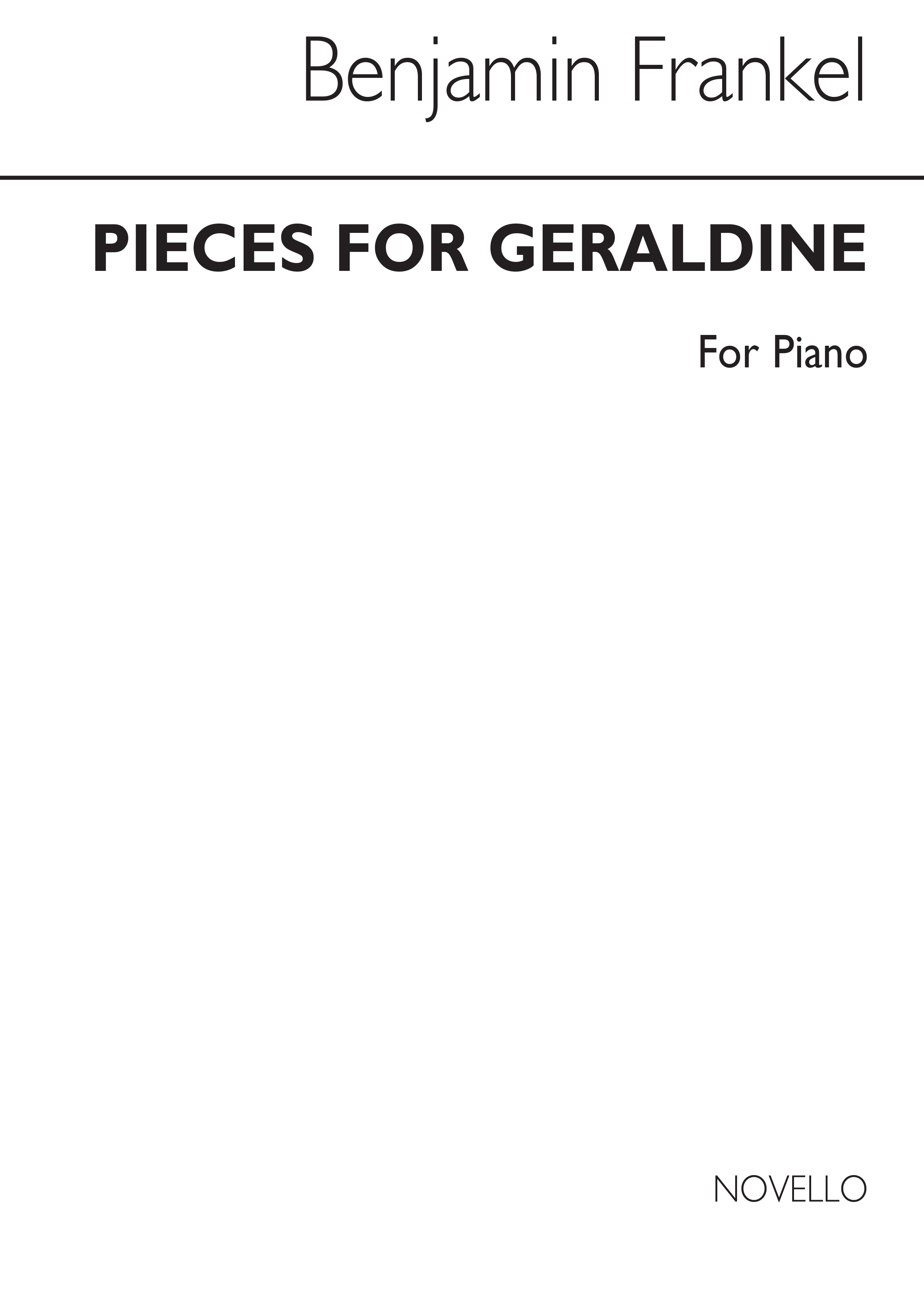 Frankel: Pieces For Geraldine for Solo Piano