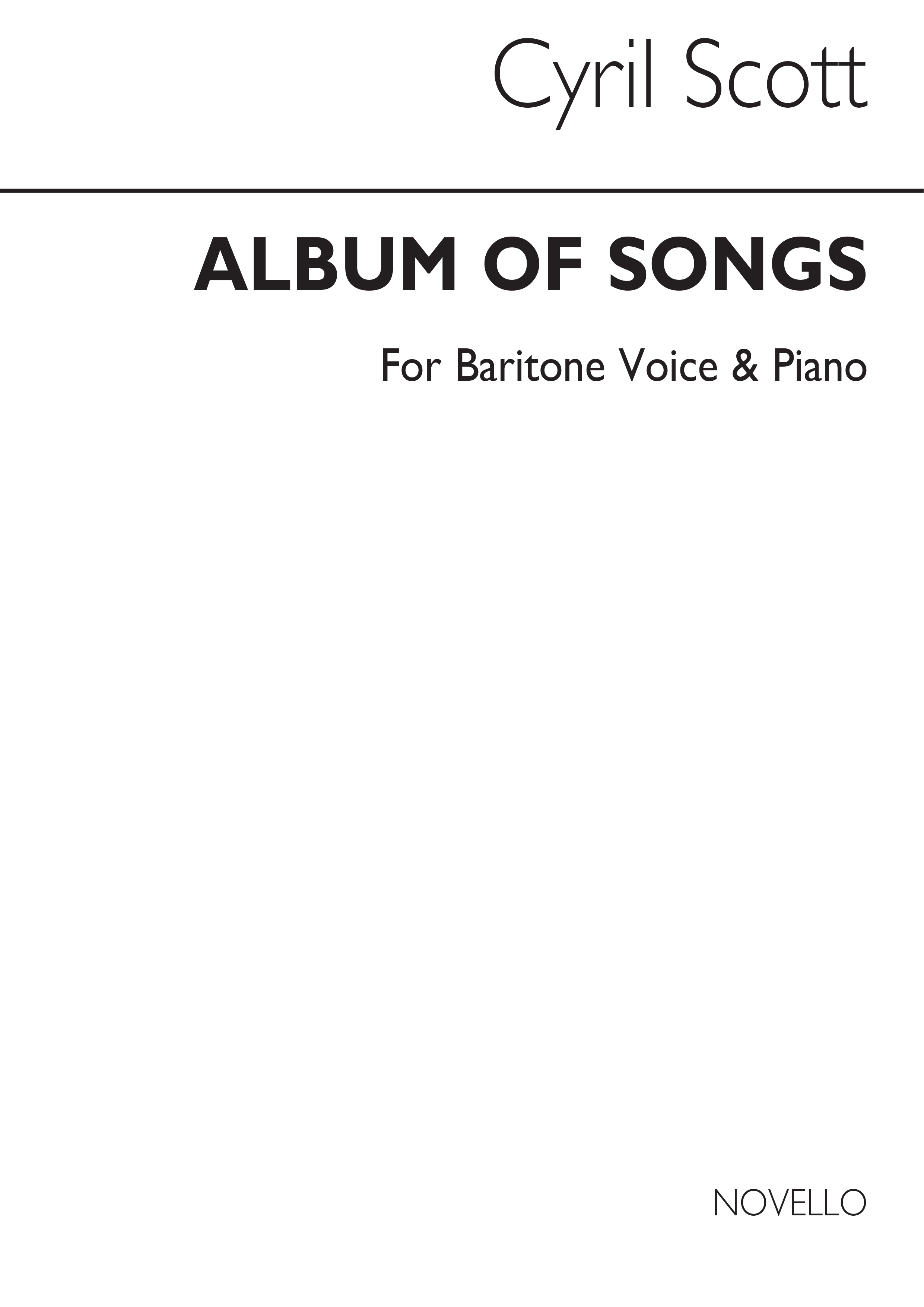 Scott: Song Album for Baritone Sol with Piano acc.