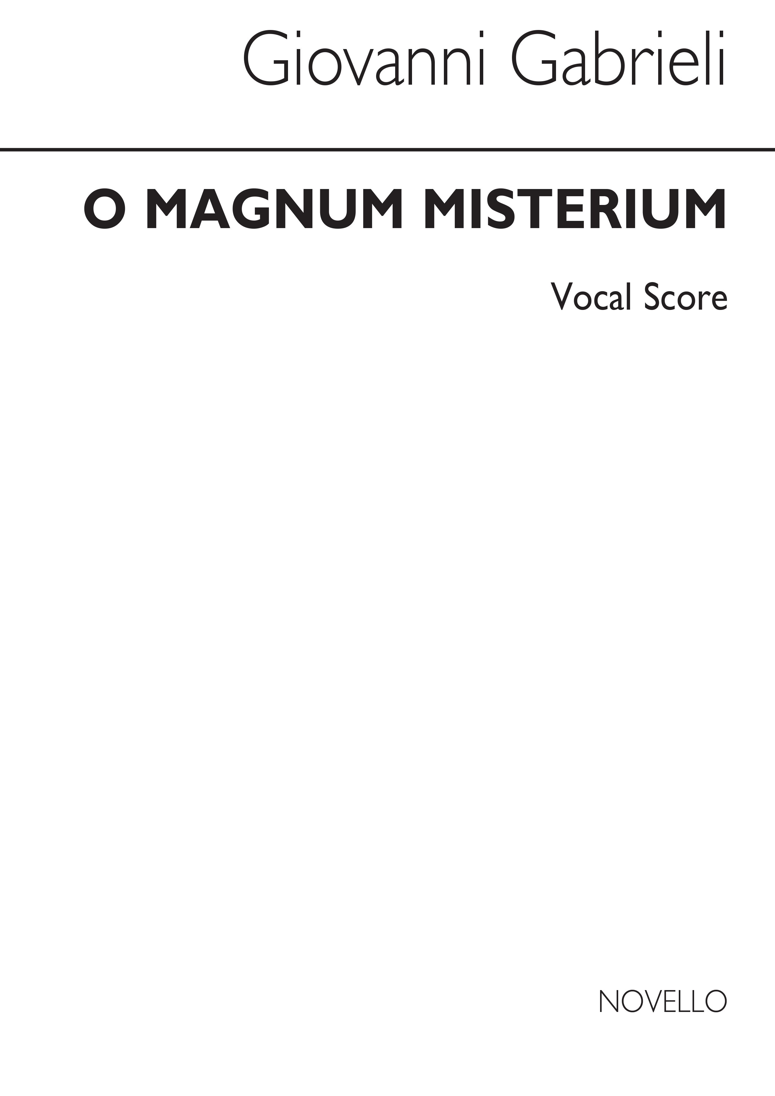 Galmili O Magnum Misterium Satb/ Organ