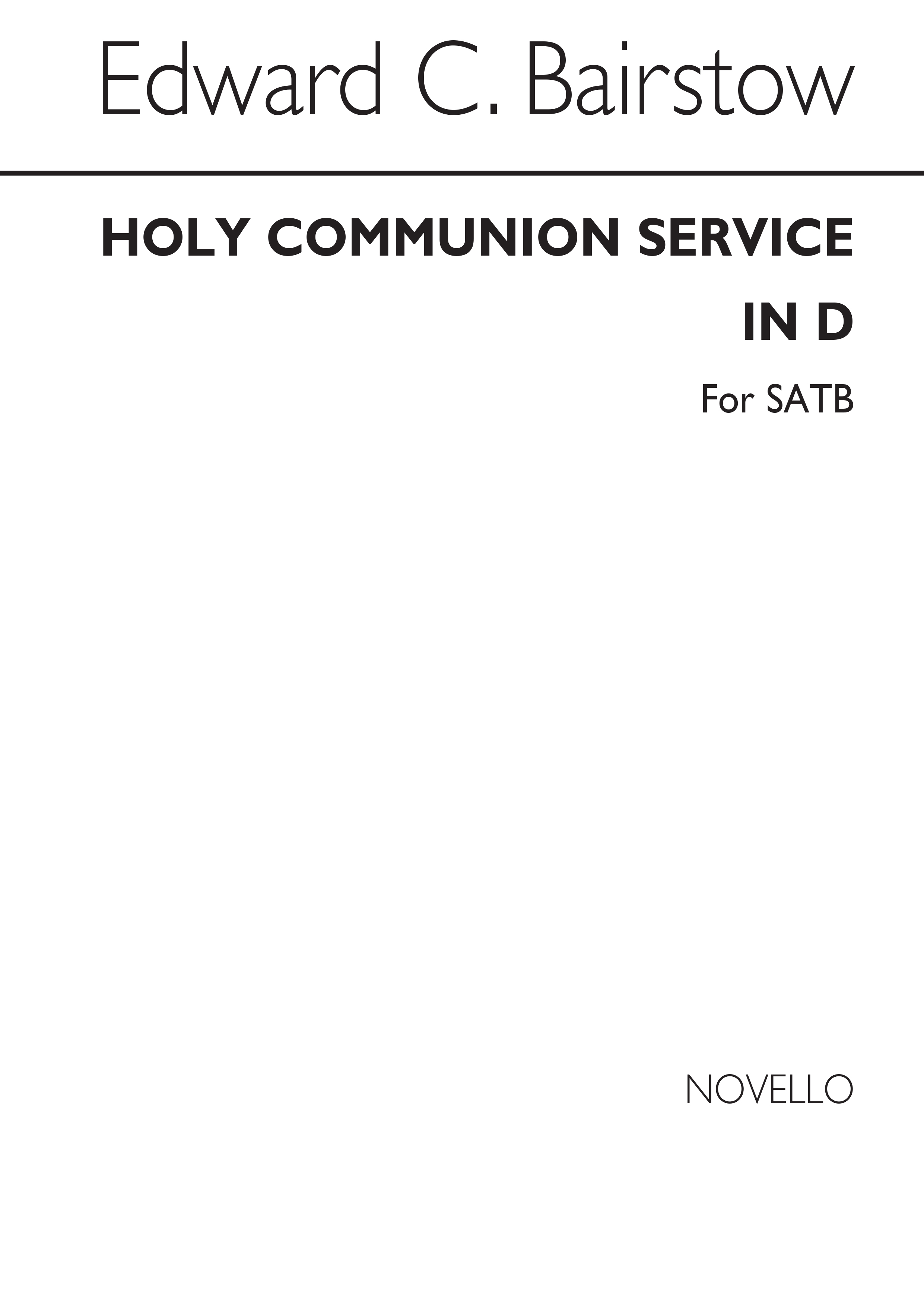 Edward Bairstow: Communion Service In D (Without Credo) - SATB