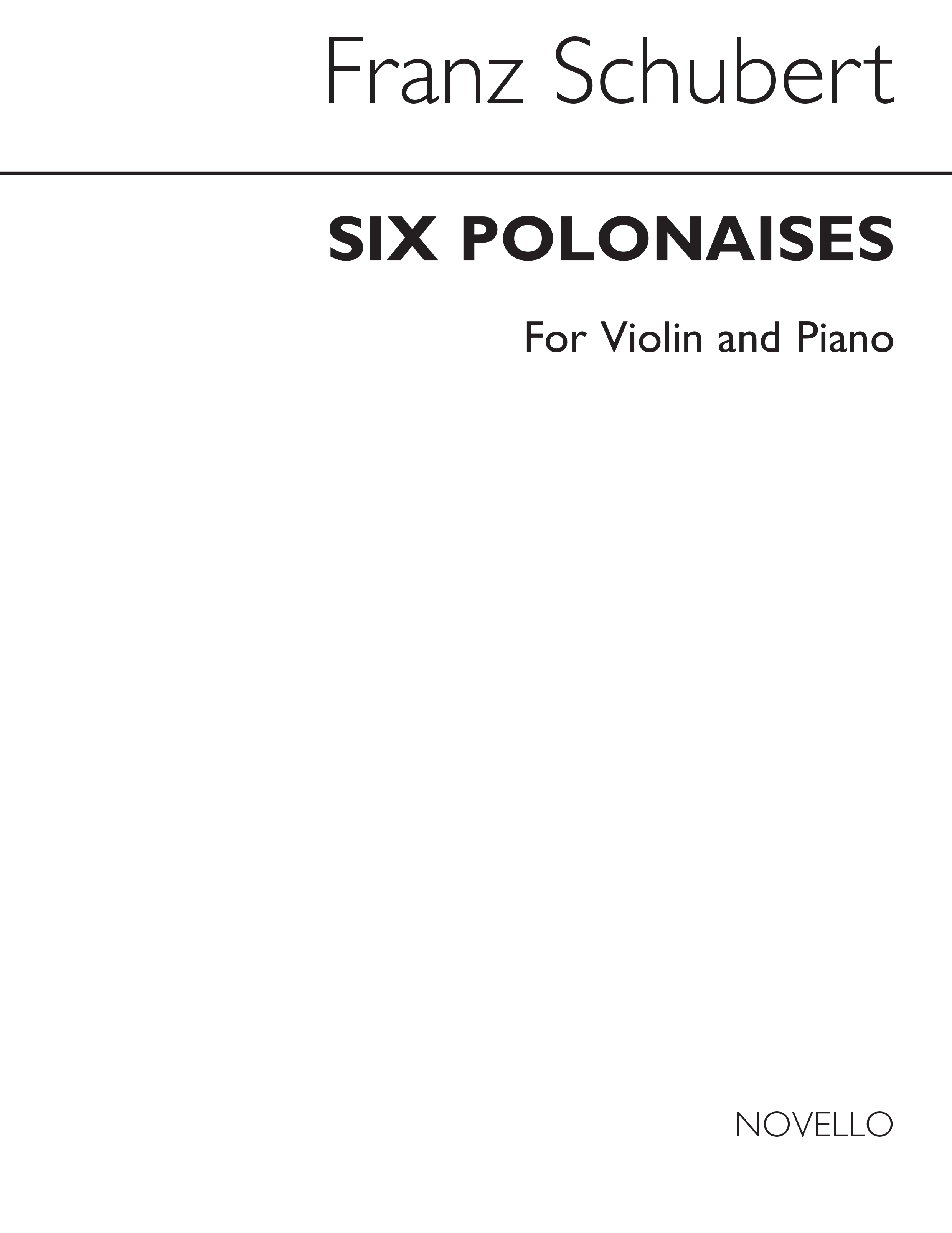Schubert, F Six Polonaises Violin/Piano
