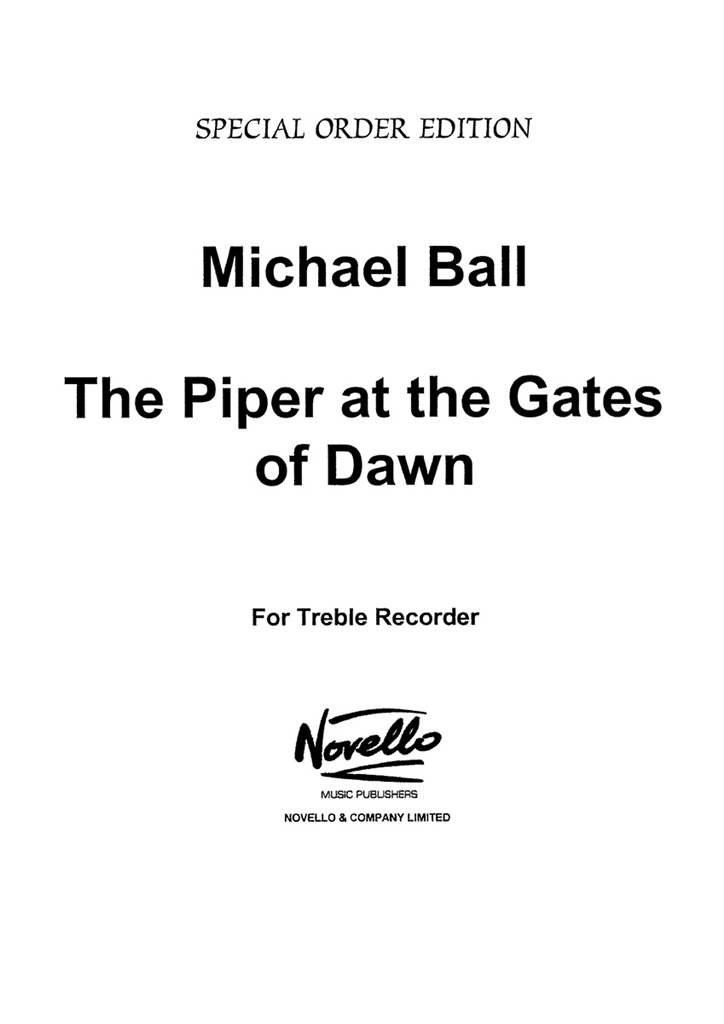 Ball The Piper At The Gates Of Dawn Solo Recorder