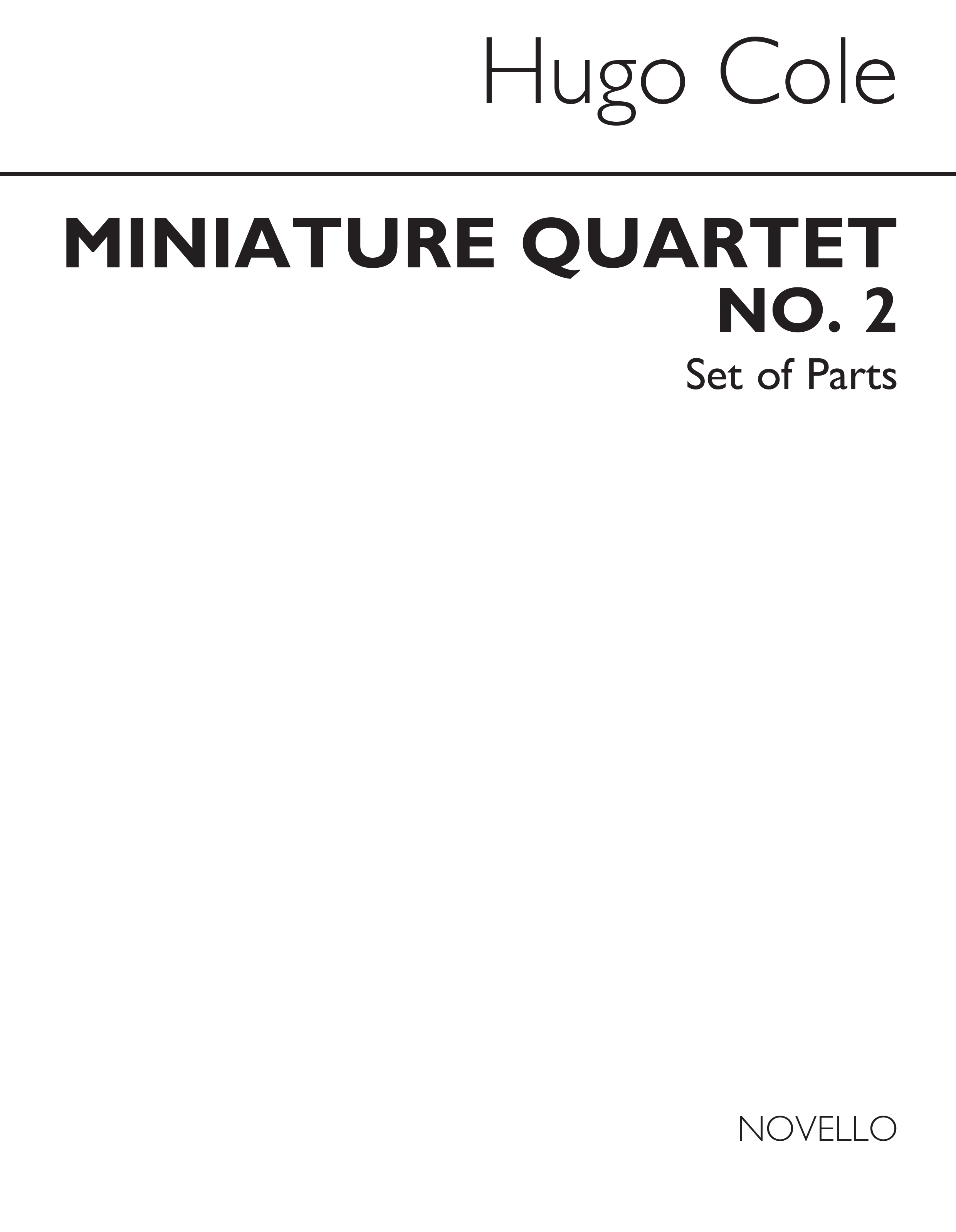 Cole: Miniature Quartet No.2 (Parts)