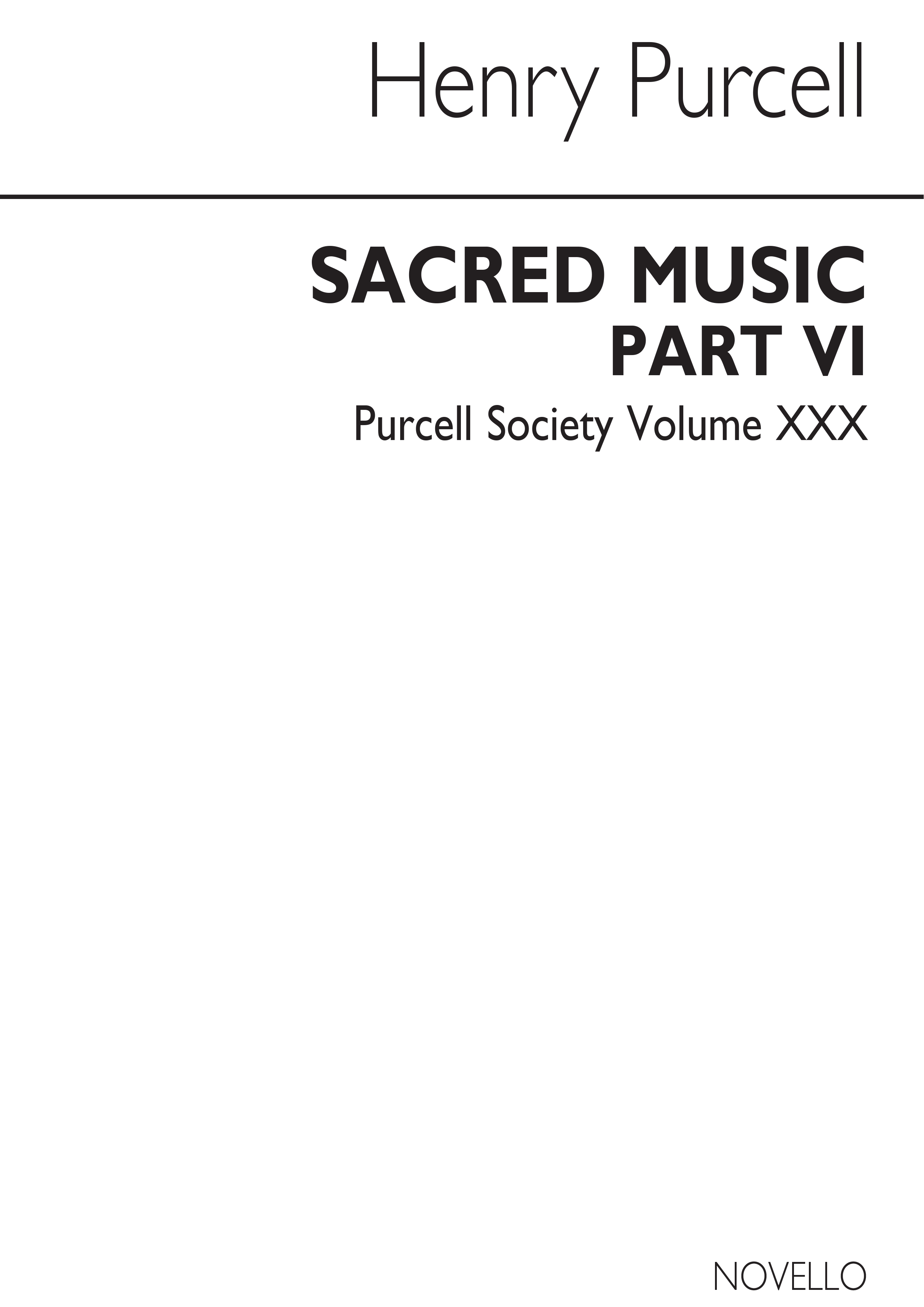 Purcell Society Volume 30 - Sacred Music Part 6 (Original Engraving)