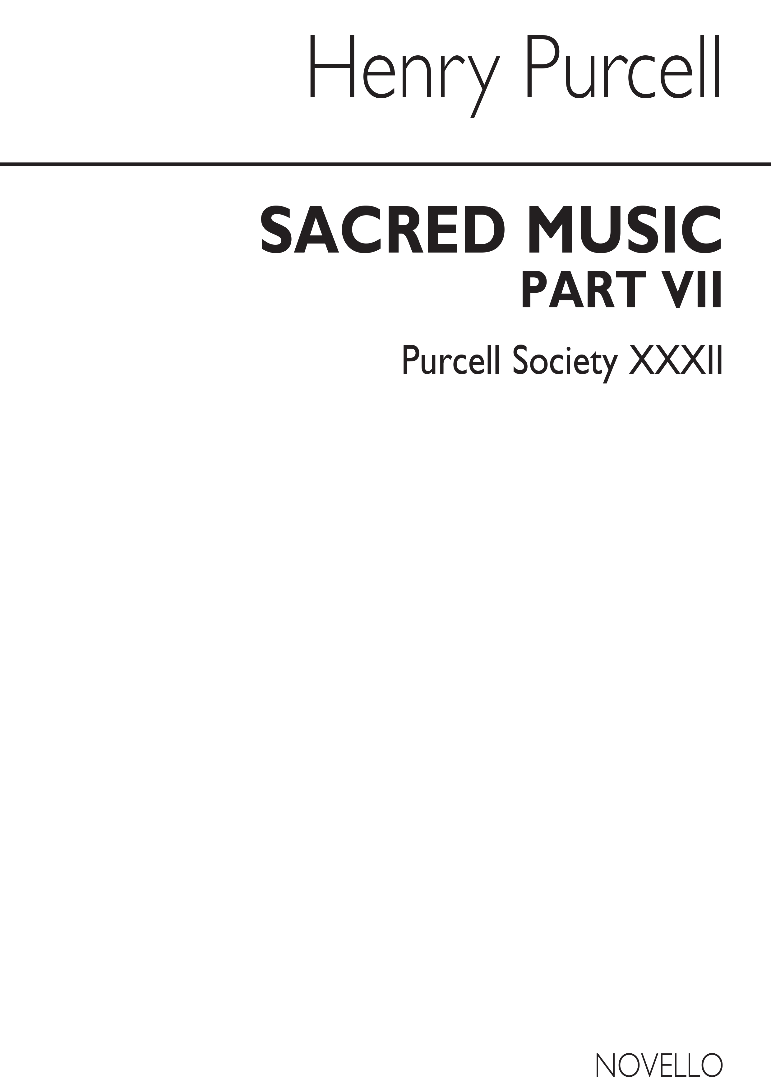 Purcell Society Volume 32 - Sacred Music Part 7 (Original Engraving)