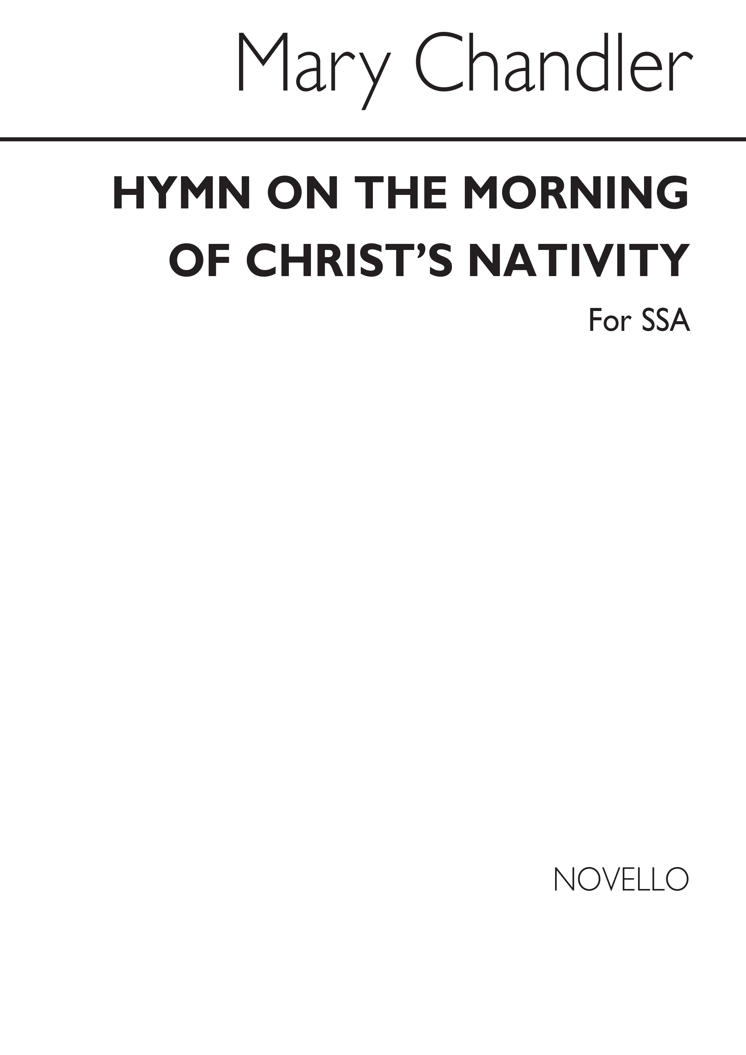 Mary Chandler: Hymn On The Morning Of Christ's Nativity