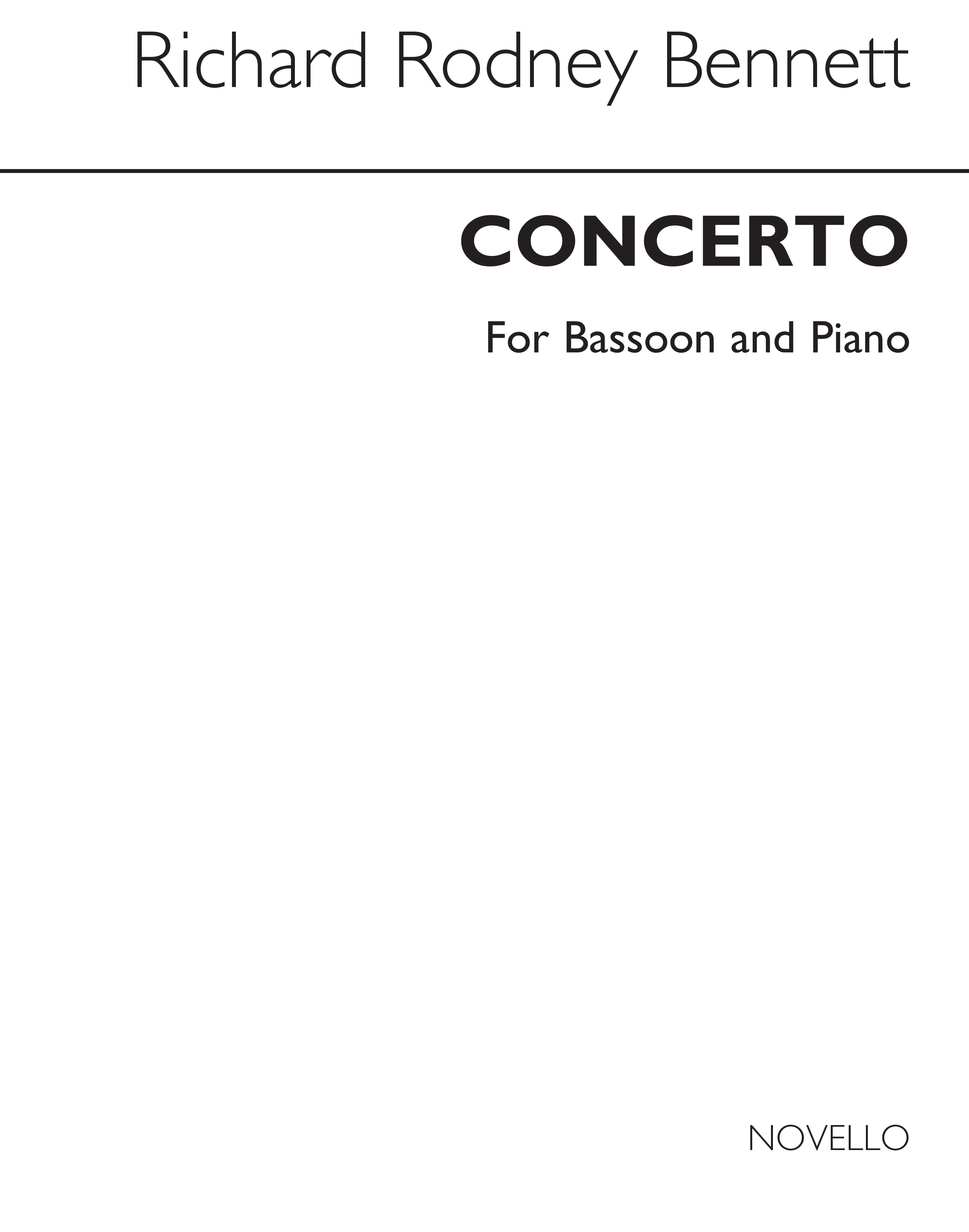 RR Bennett: Concerto For Basson (Basson Part And Piano Reduction)