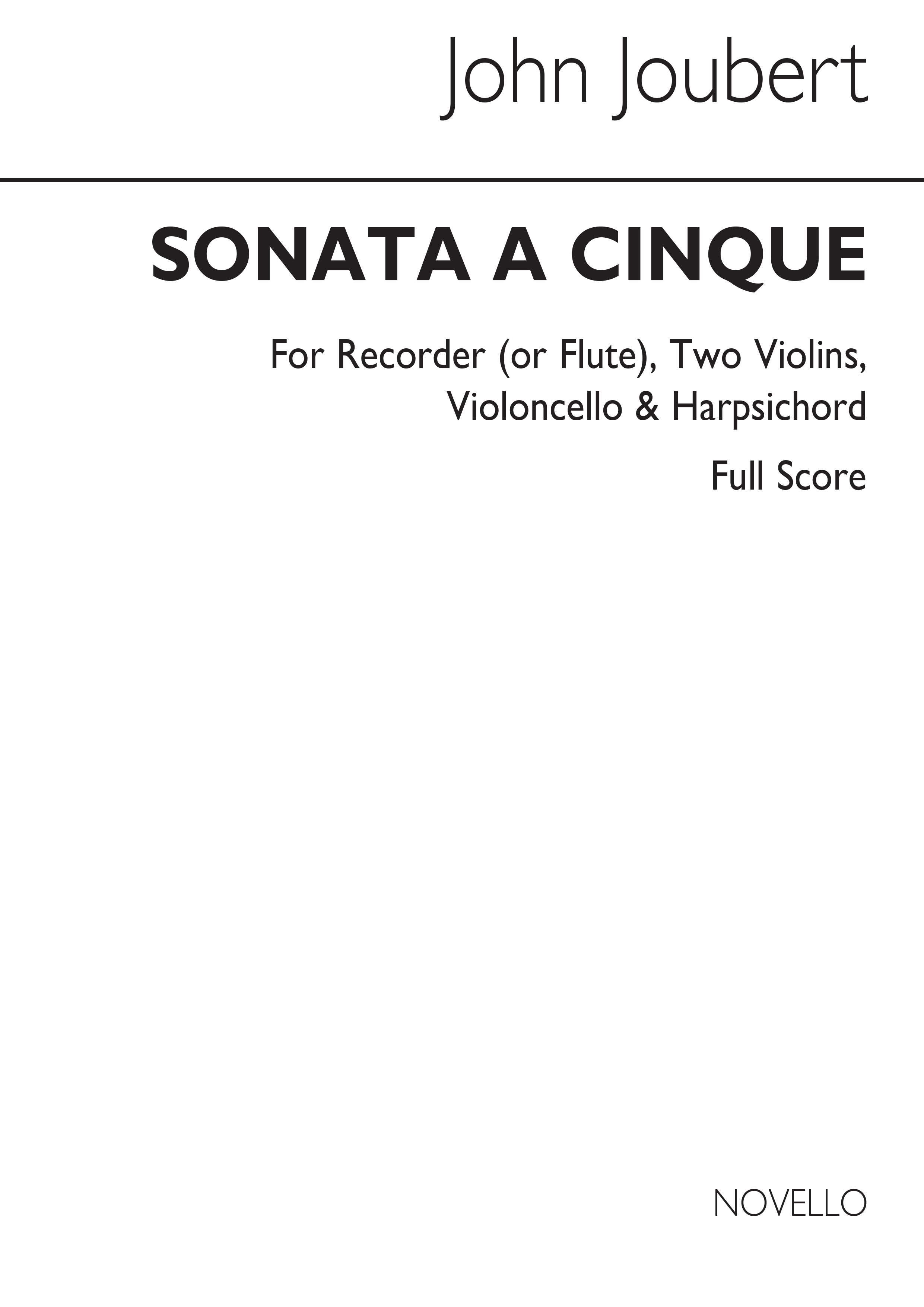 Joubert: Sonata A Cinque (Score)