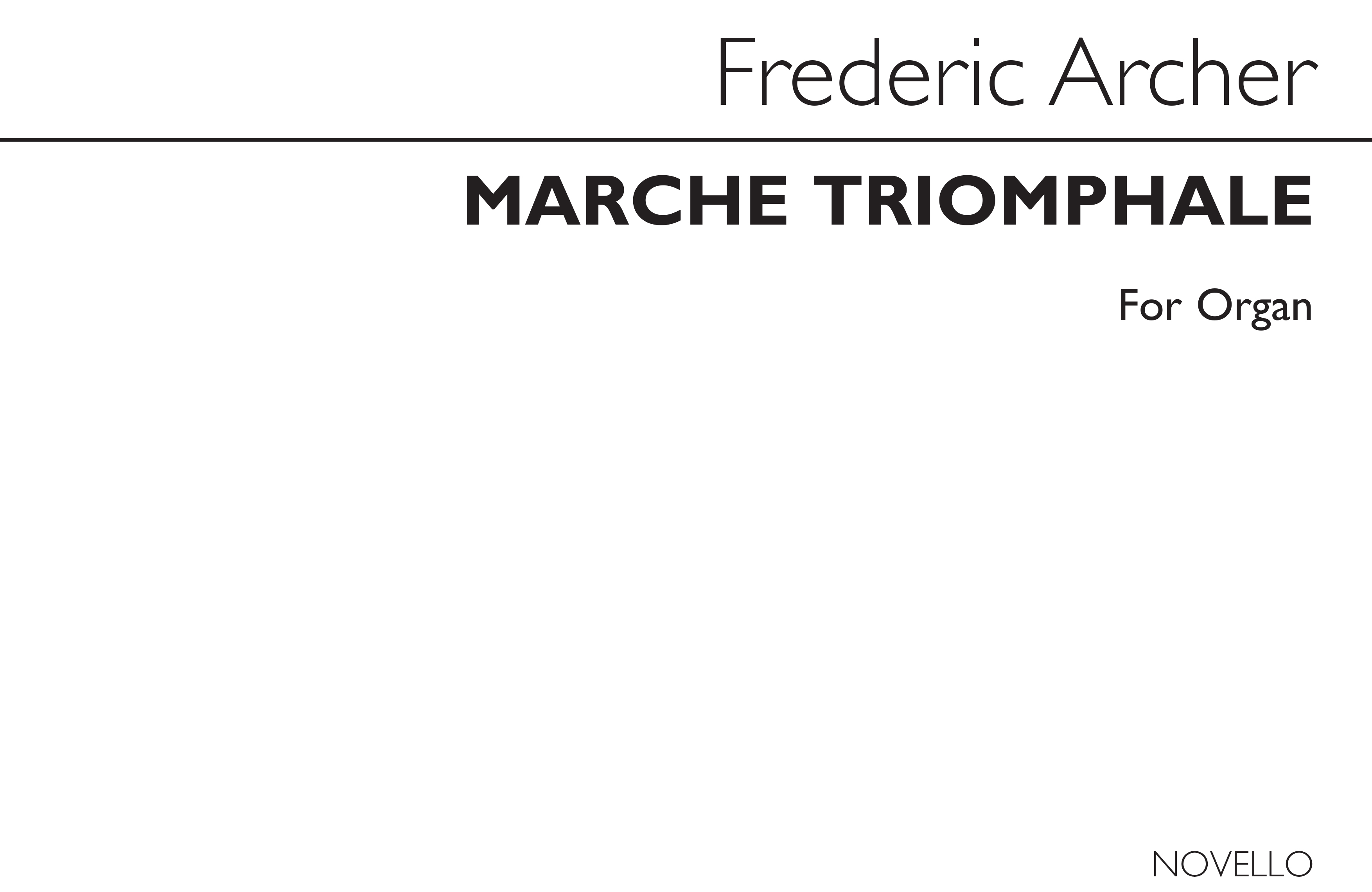 Frederick Archer: March Triomphale For Organ