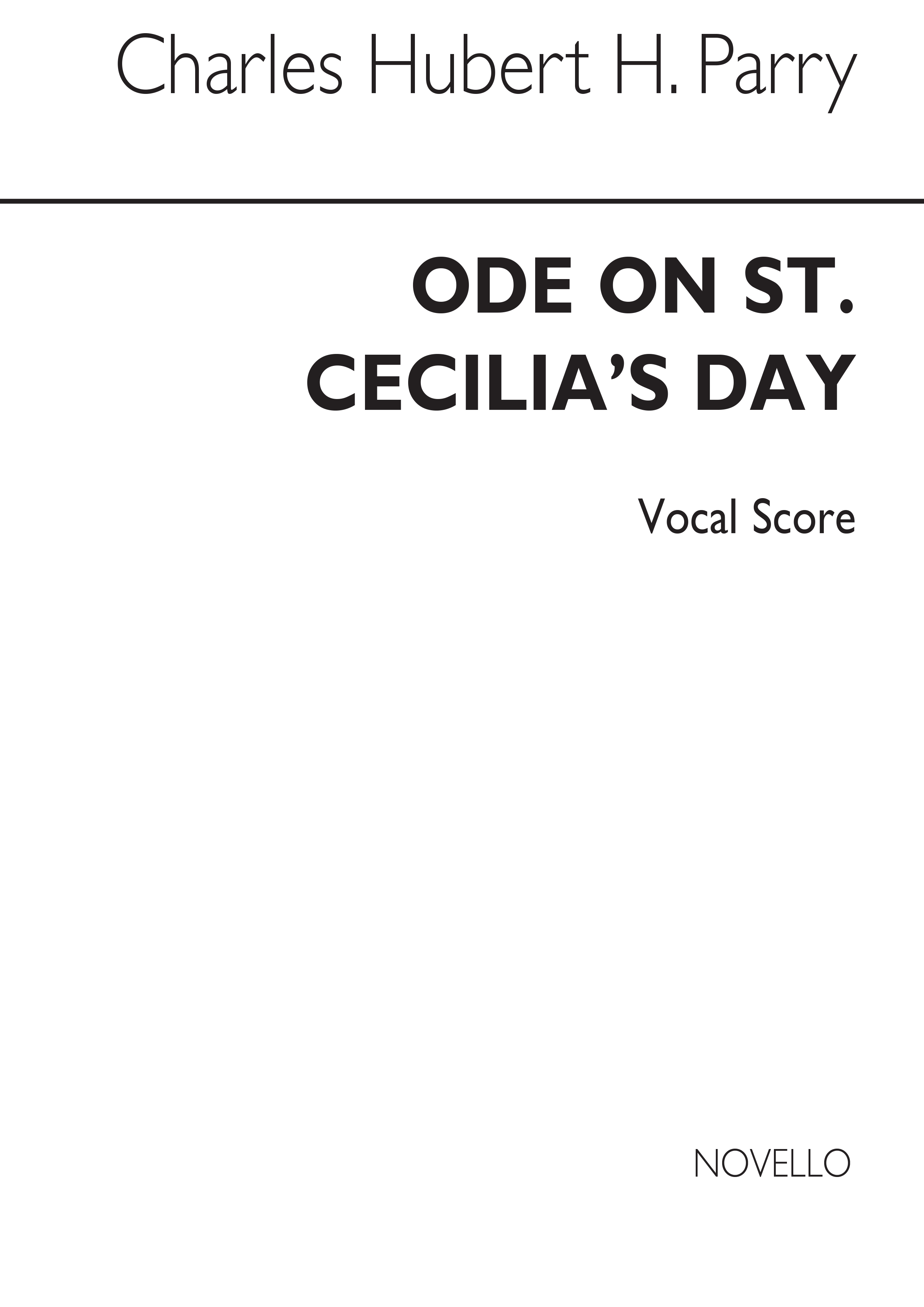 Parry, C.H.H. Ode On St Cecilia's Day V/S