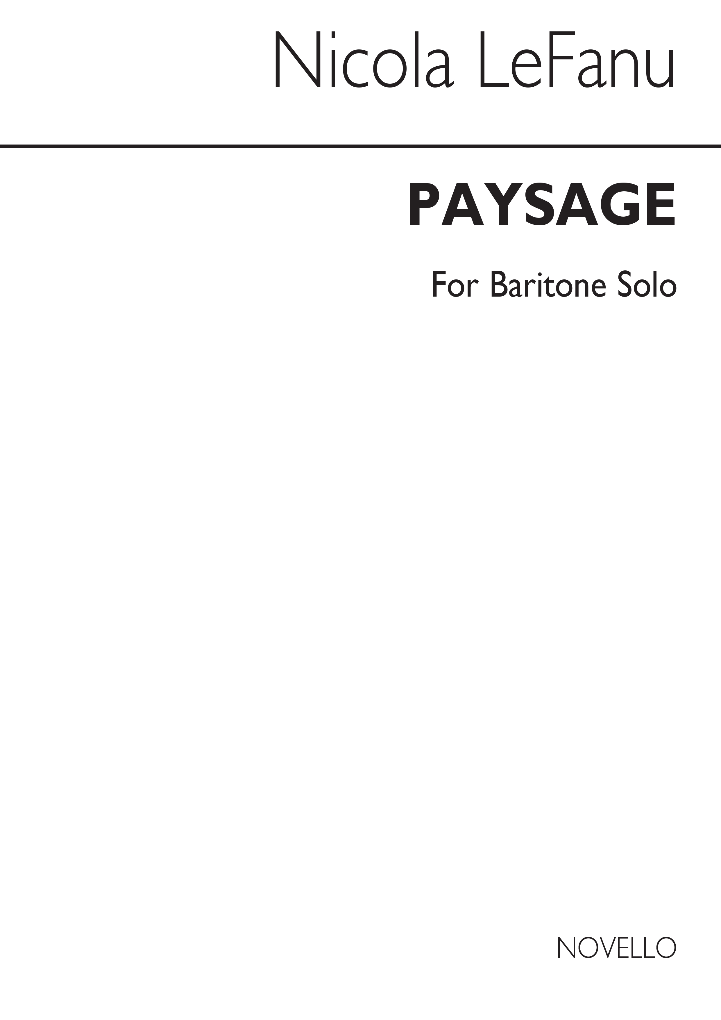 LeFanu: Paysage for Baritone Solo