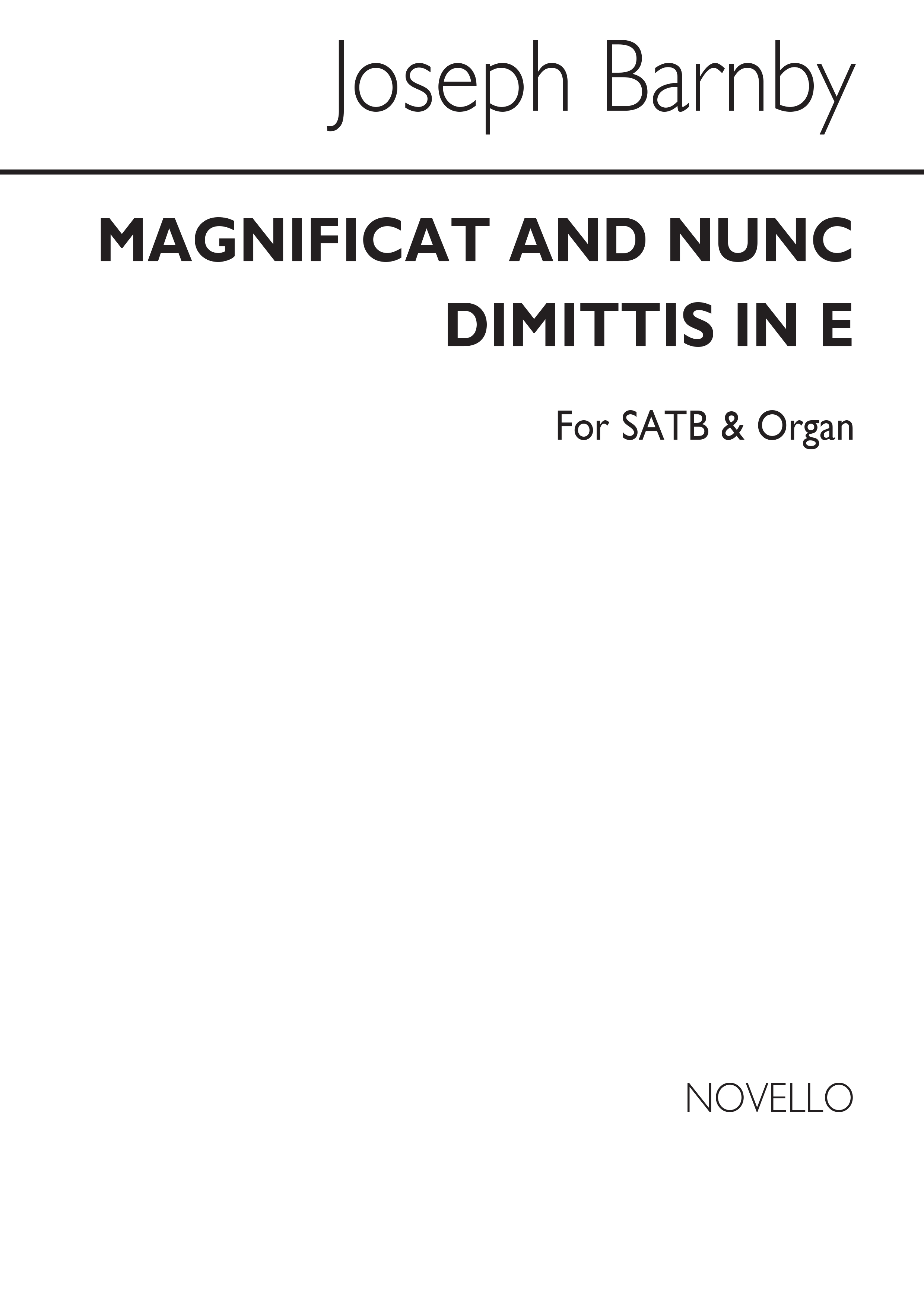 Joseph Barnby: Magnificat and Nunc Dimittis in E