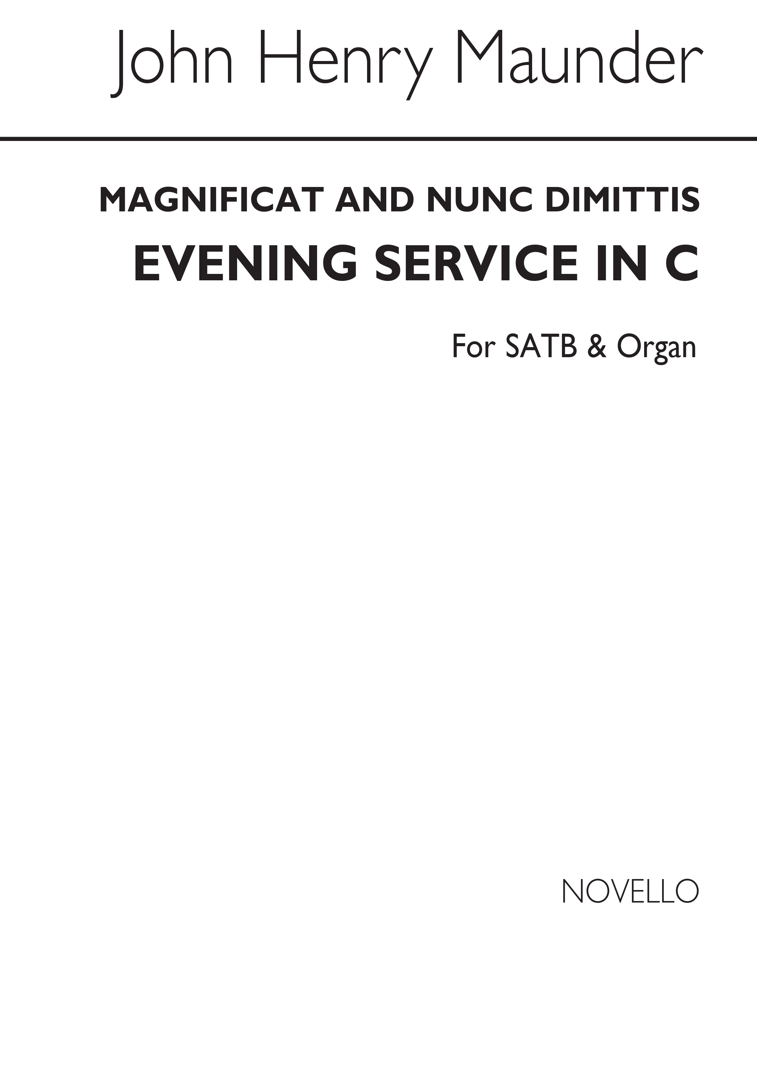 Maunder, J Magnificat And Nunc Dimittis In C Satb And Organ