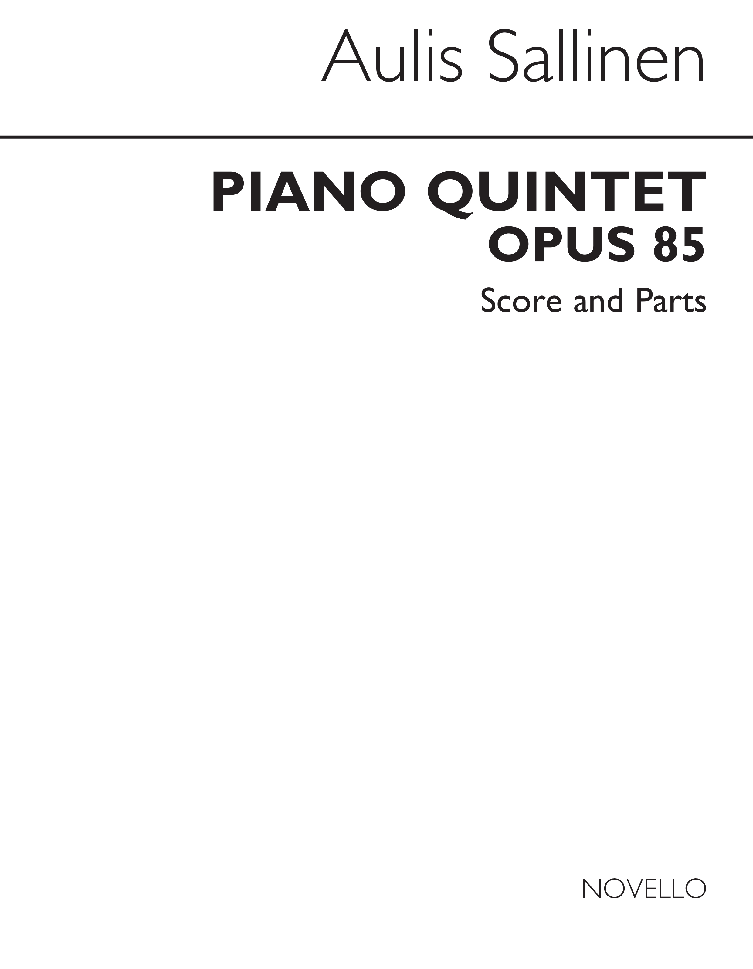 Aulis Sallinen: Piano Quintet Op.85 (Score/Parts)