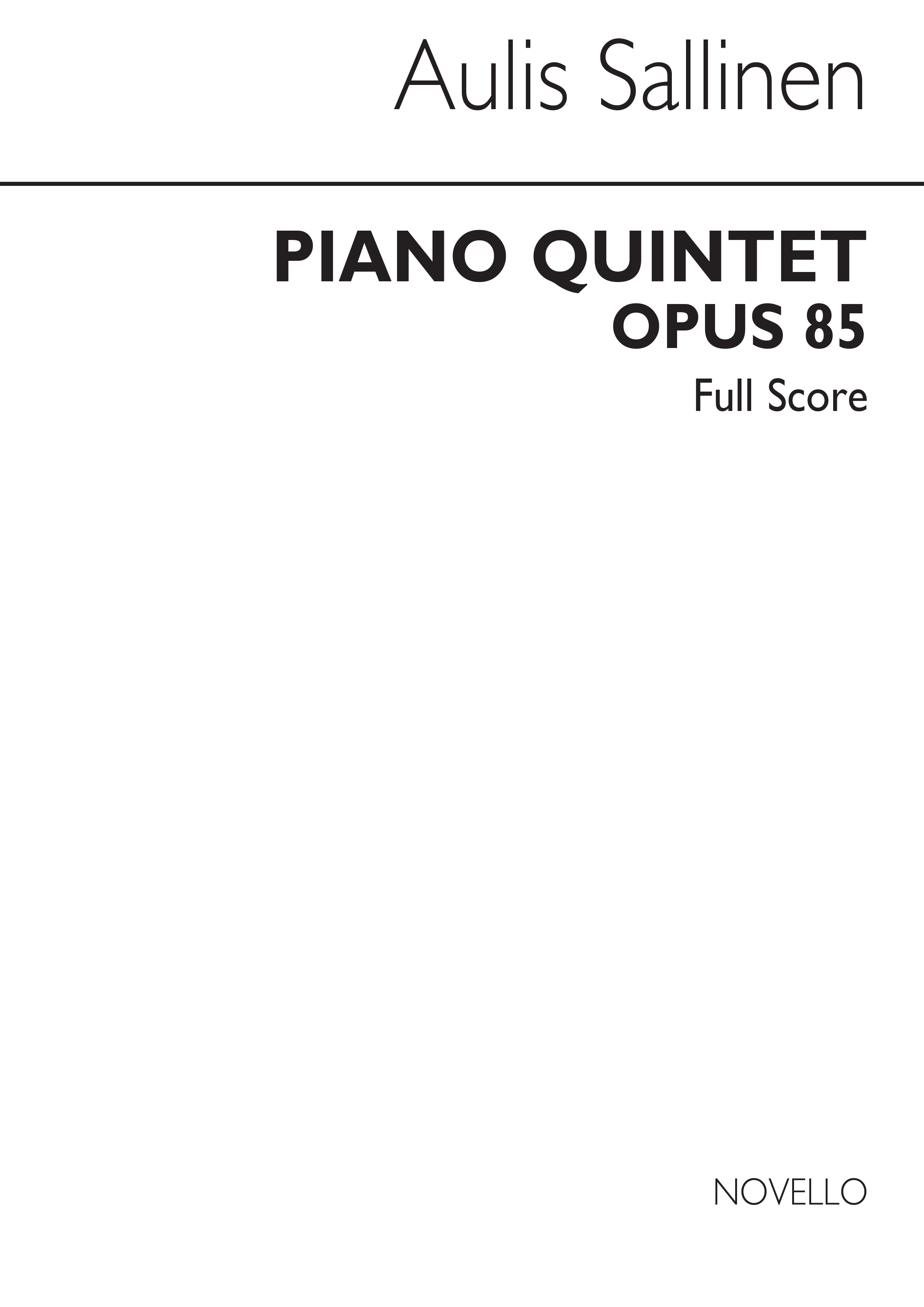 Aulis Sallinen: Piano Quintet Op.85 (Score)