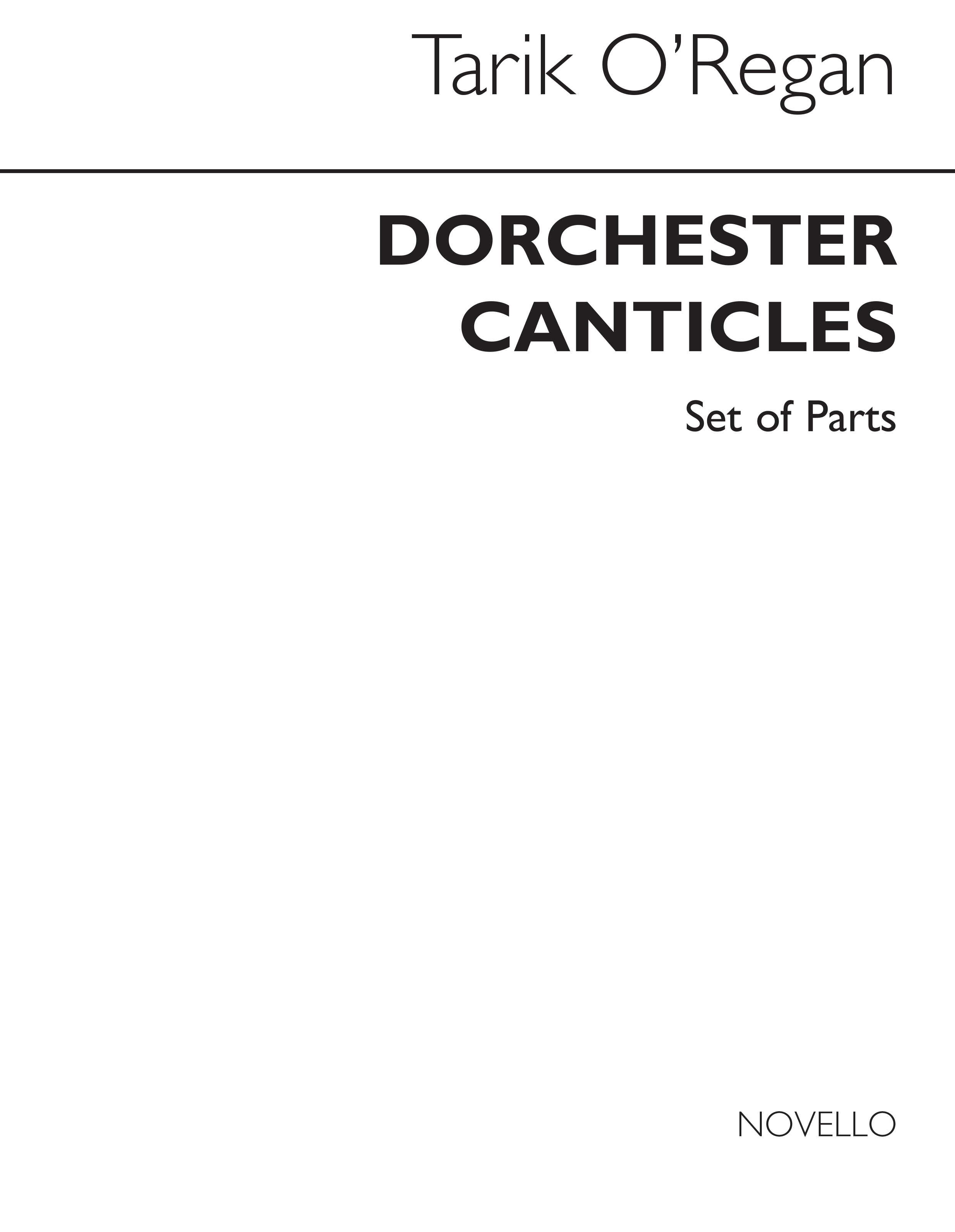 Tarik O'Regan: Dorchester Canticles (Harp/Percussion/ Parts)