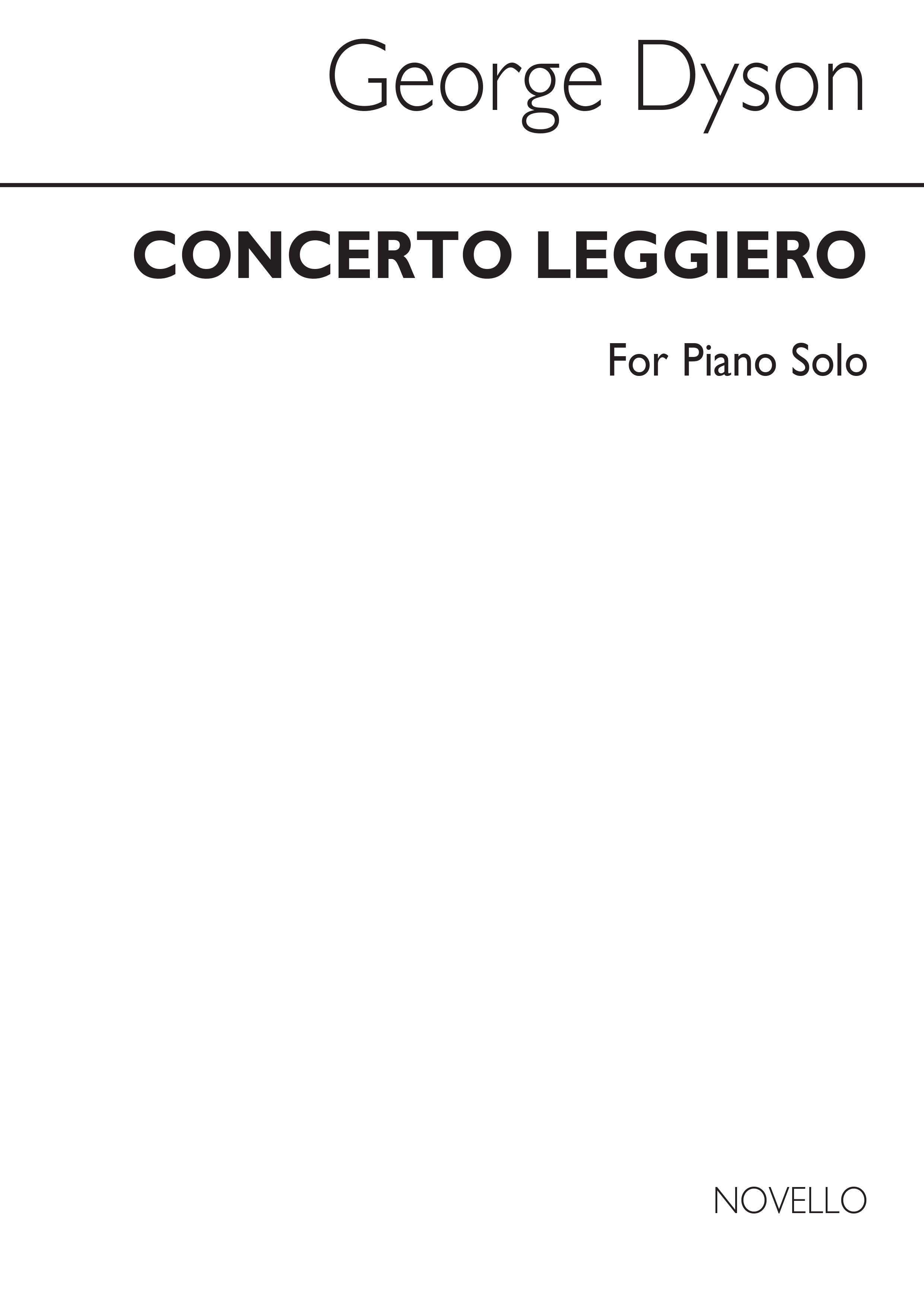 George Dyson: Concerto Leggiero (Piano Solo Part)