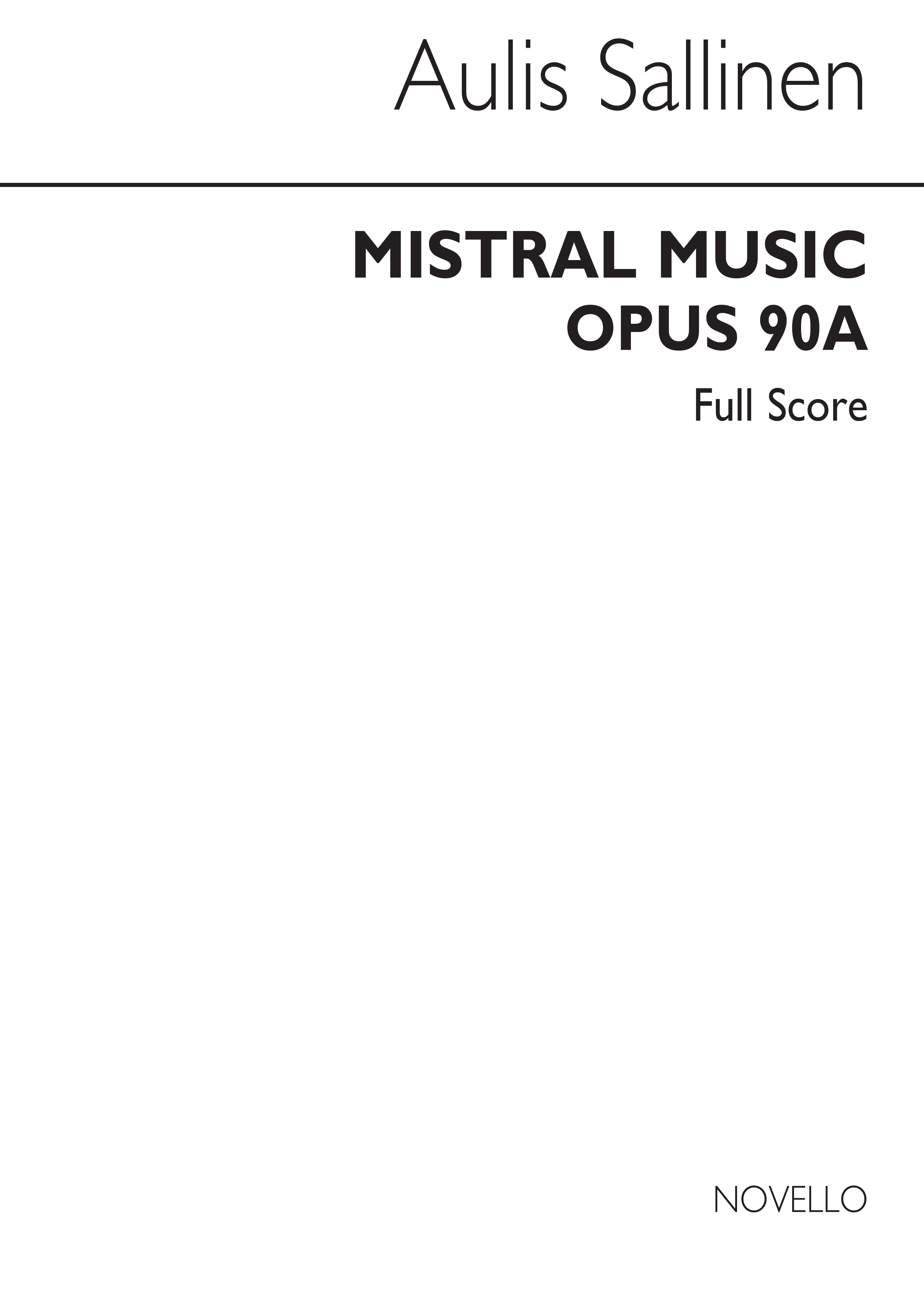 Aulis Sallinen: Mistral Music (Score)