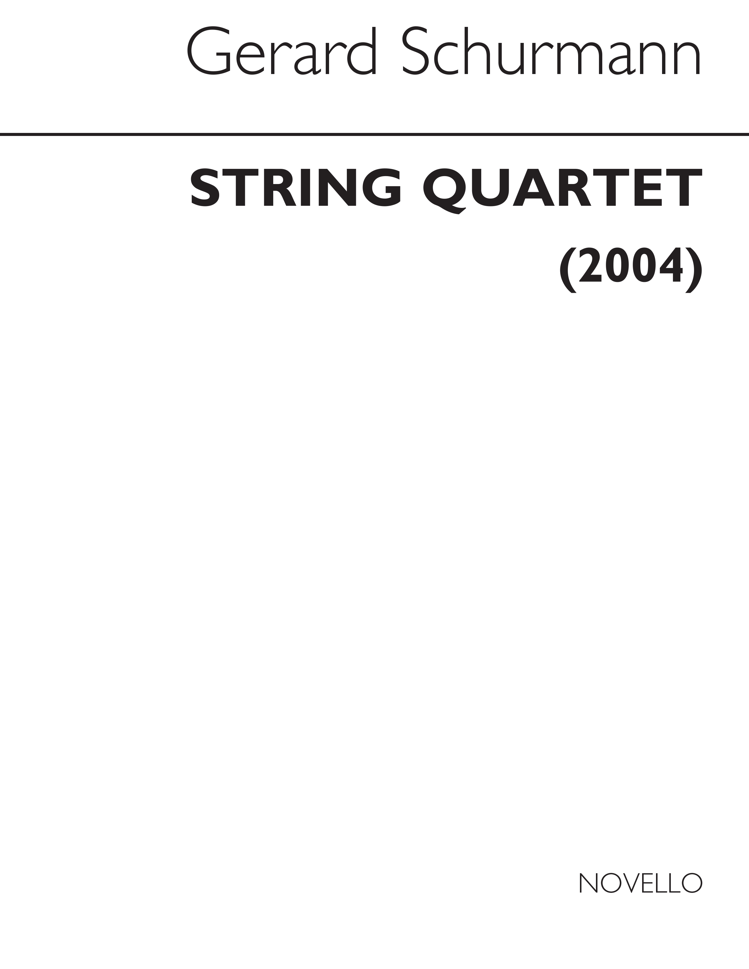 Gerard Schurmann: String Quartet (Score And Parts)