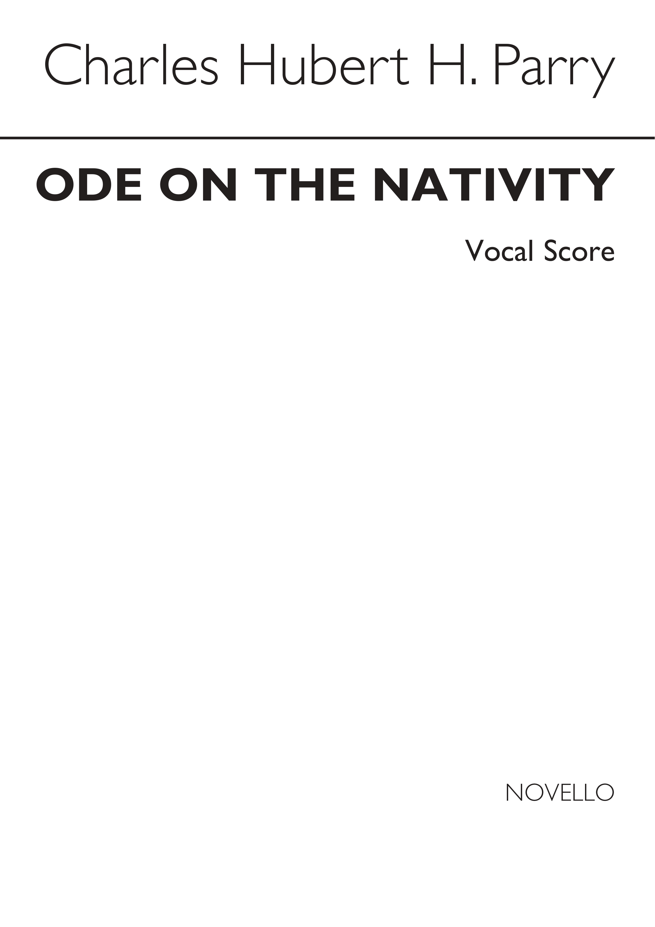 Charles Hubert Hastings Parry: Ode On The Nativity (Vocal Score)