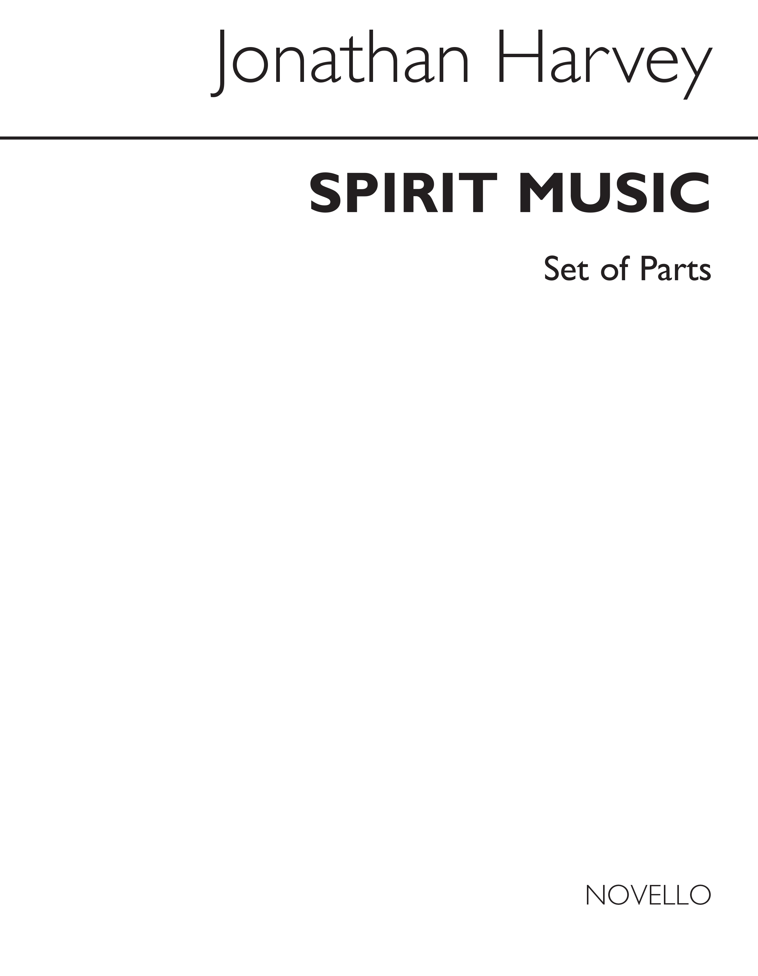 Jonathan Harvey: Spirit Music (Cantata X) Clarinet Parts