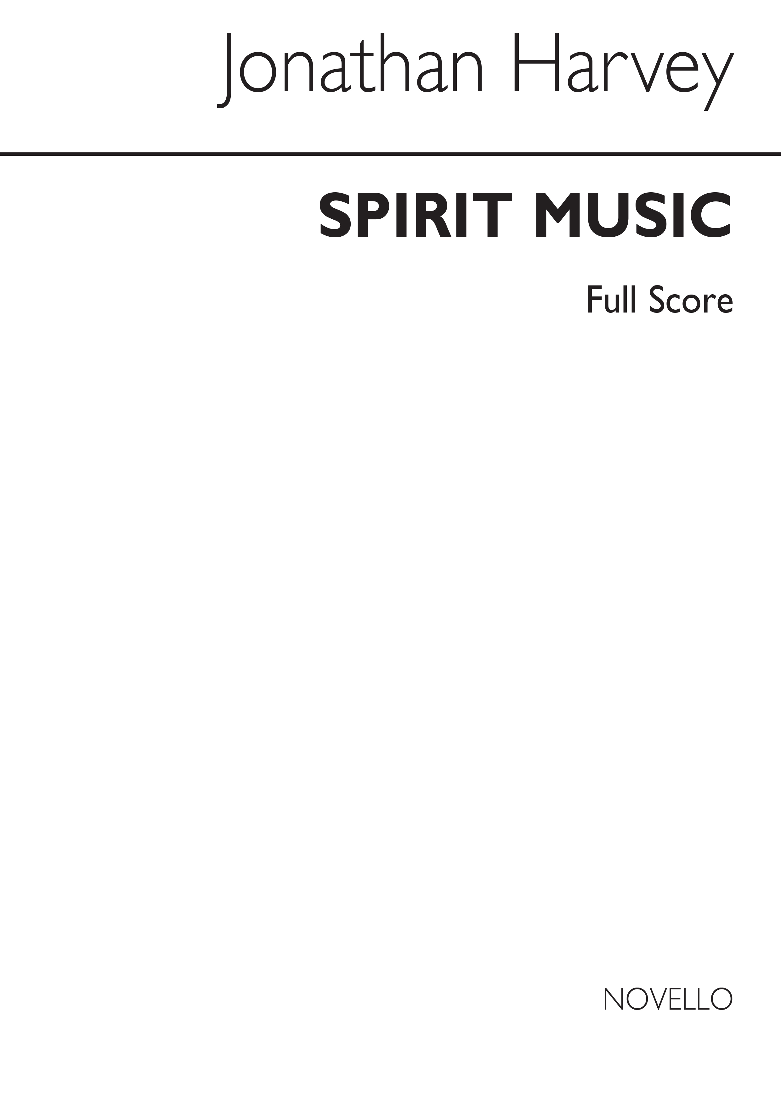 Jonathan Harvey: Spirit Music (Cantata X) Score