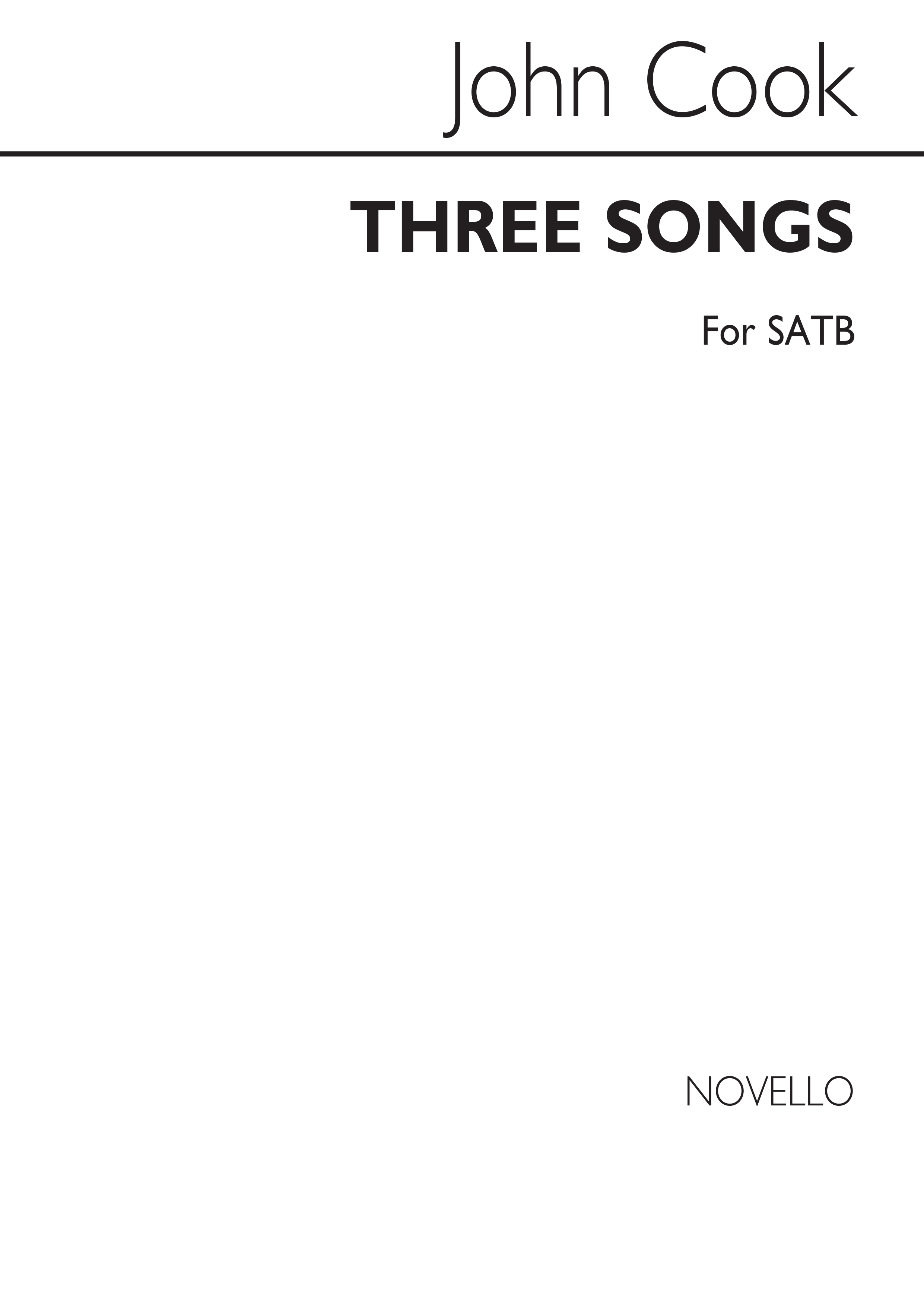 John Cook: Three Songs (SATB)