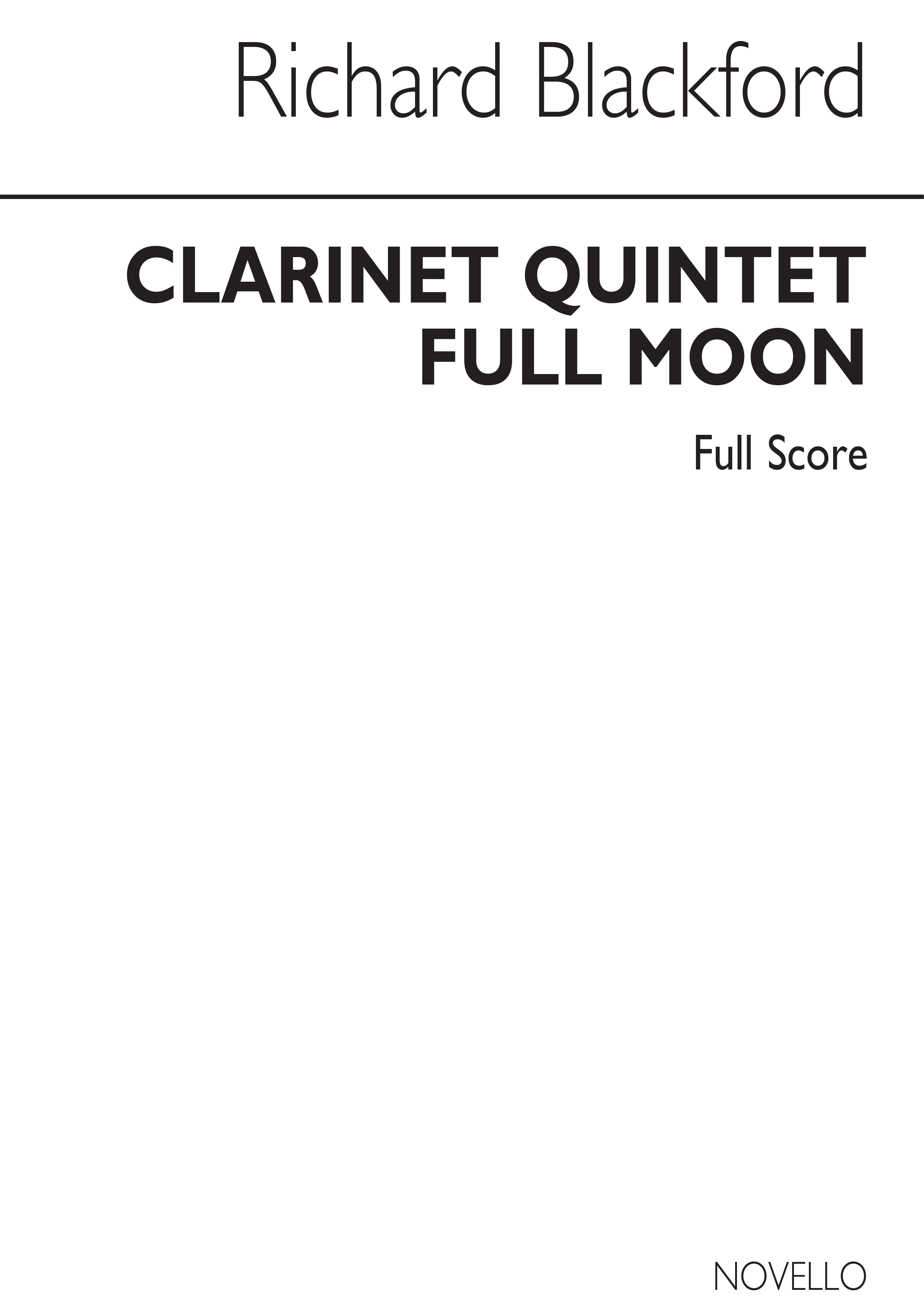 Richard Blackford: Full Moon - Clarinet Quintet (Score)