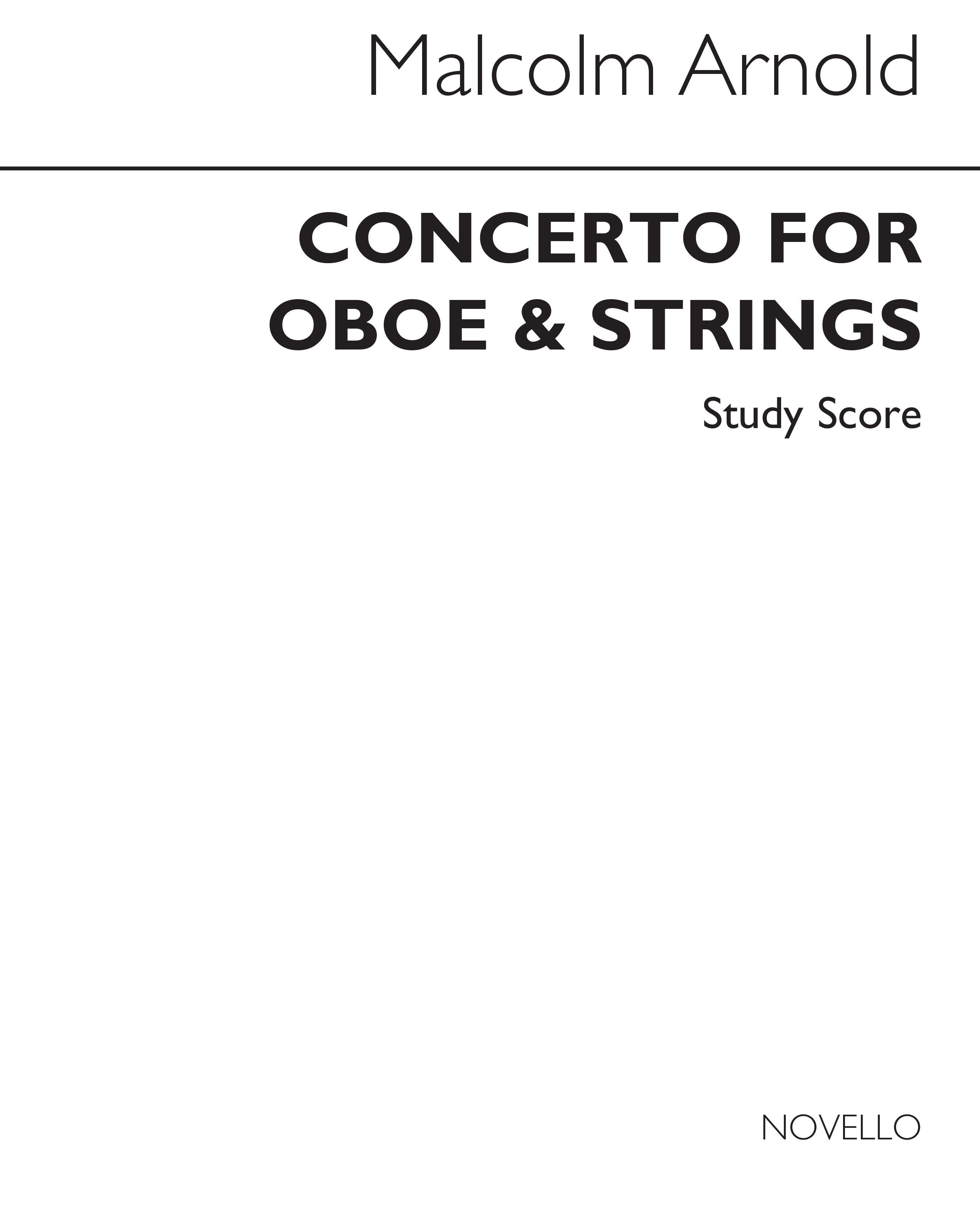 Malcolm Arnold: Concerto For Oboe And Strings Op.39 (Study Score)