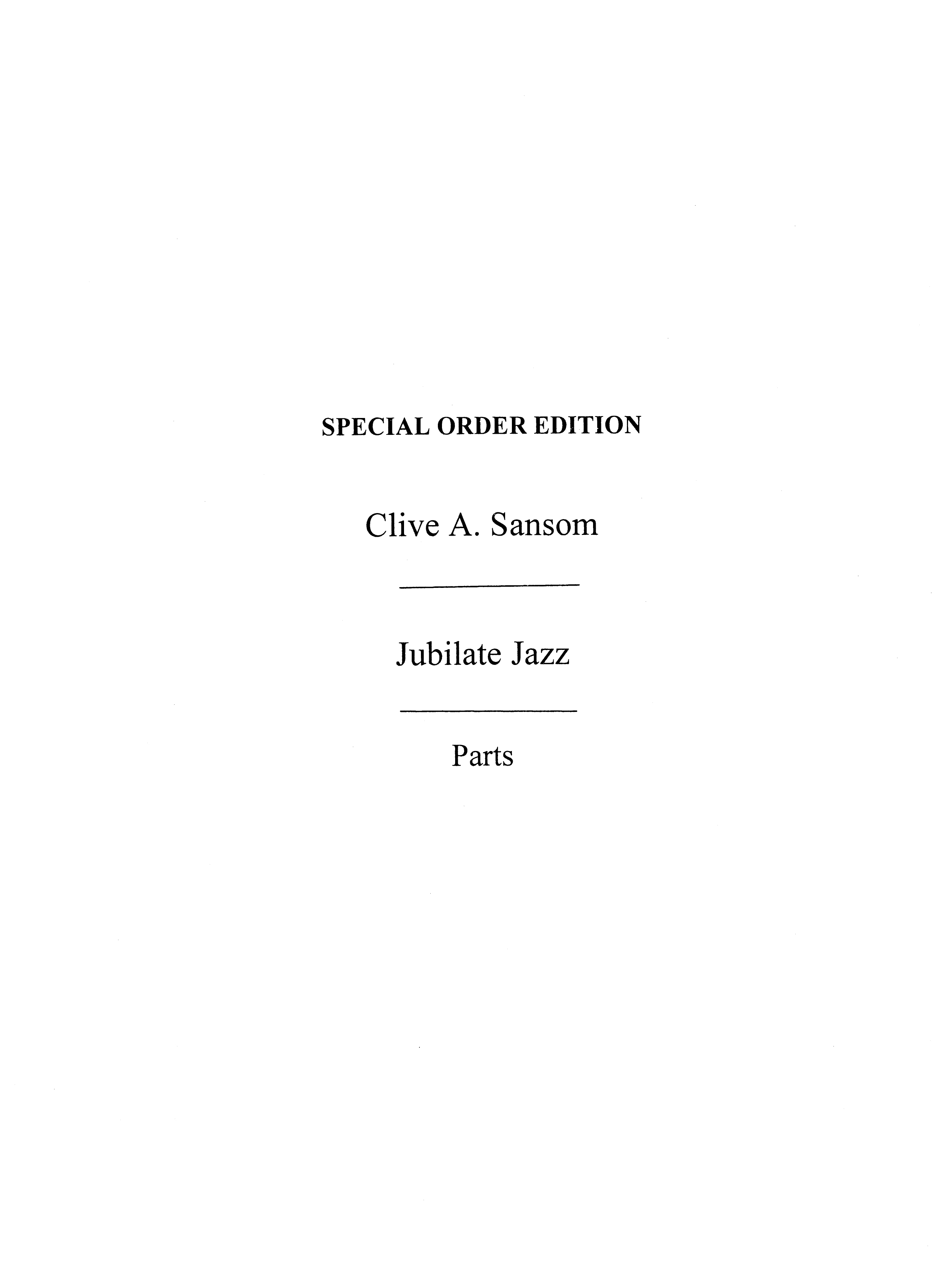 Sansom, C Jubilate Jazz Instrumental Parts