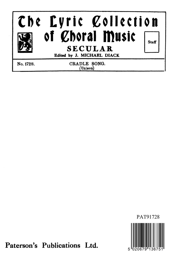 Diack Cradle Song Unison