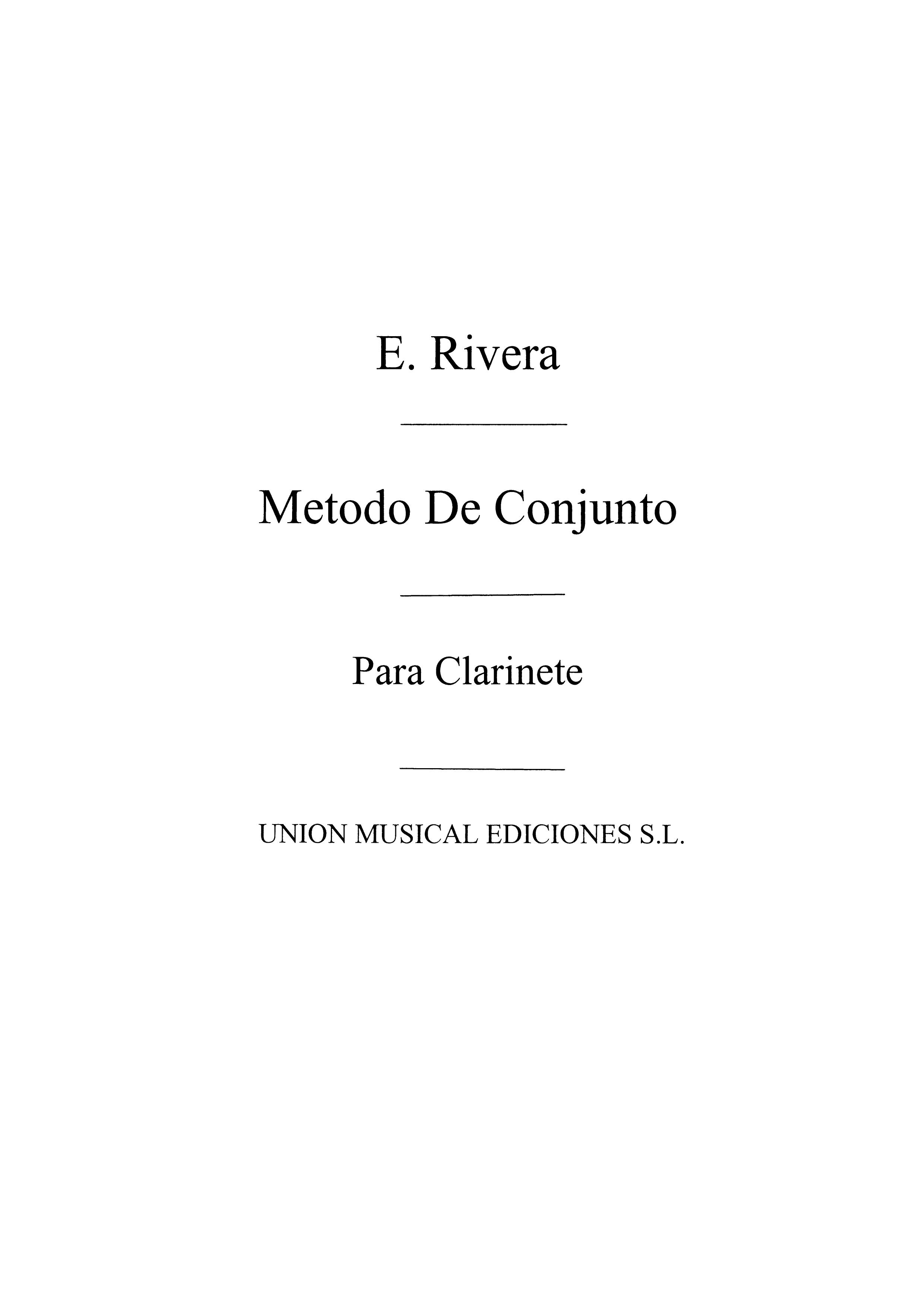 Rivera: Metodo Elemental De Clarinete
