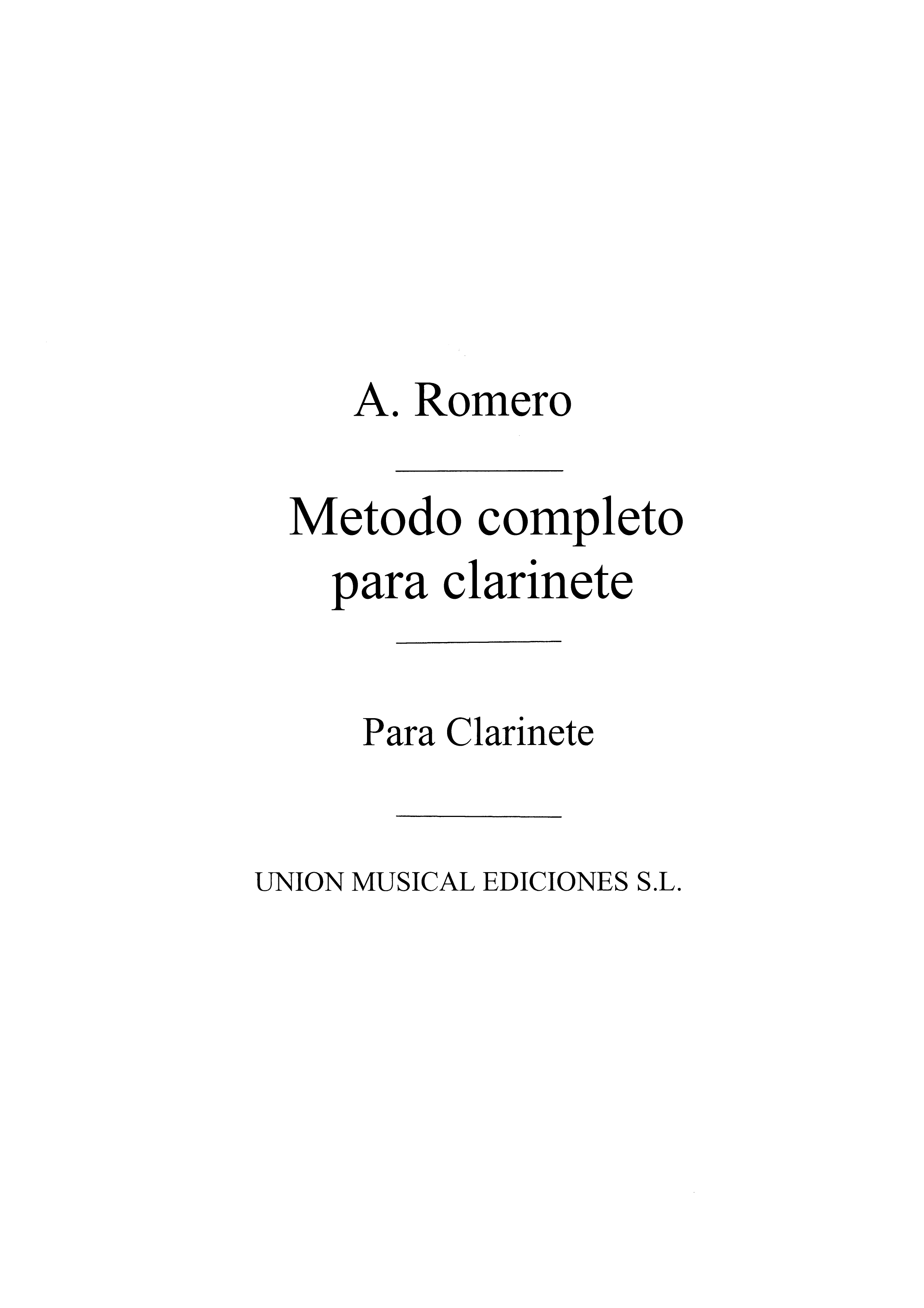 Romero: Metodode Clarinete - Apendice