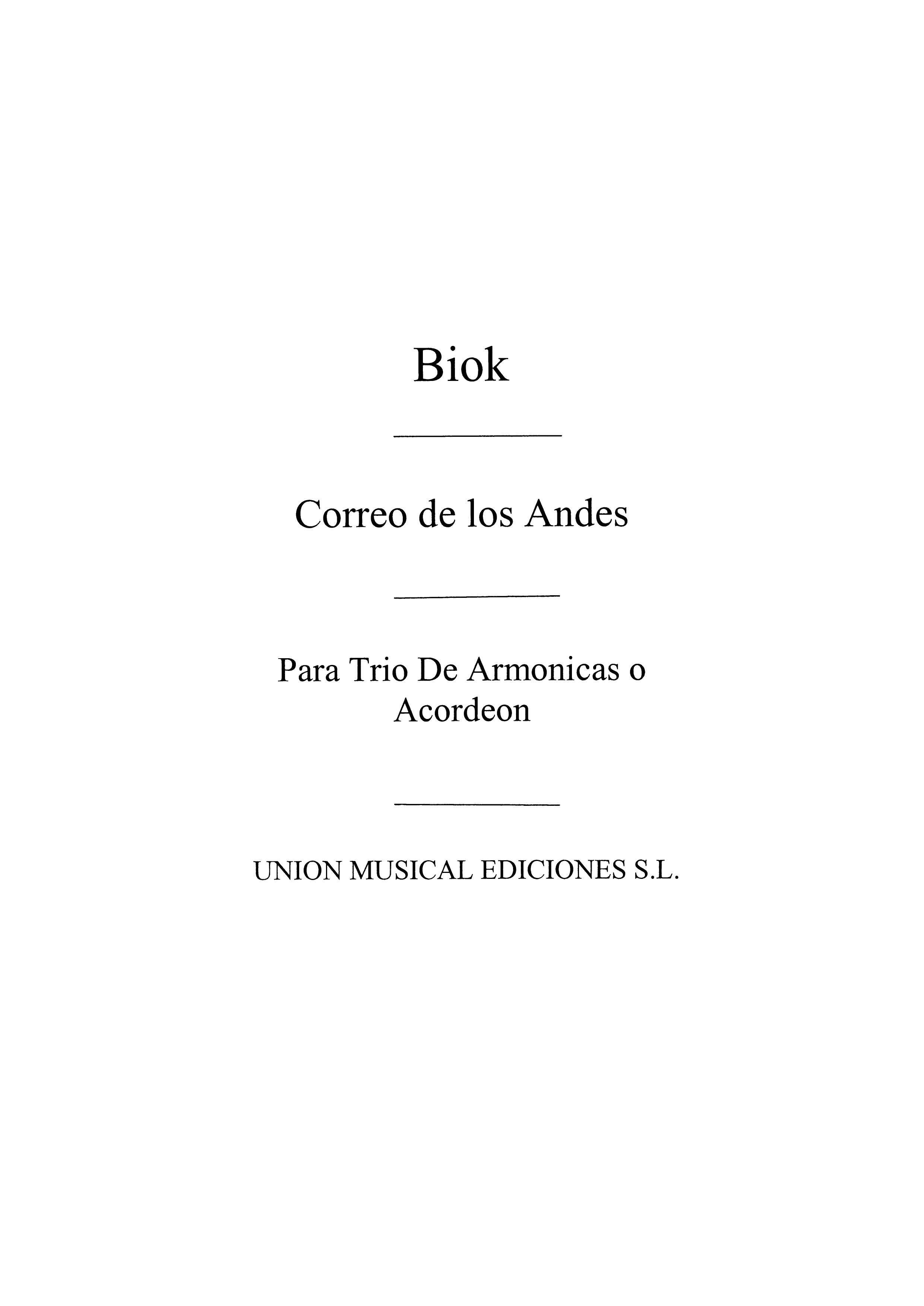 Biok: Correo De Los Andes, for Accordion