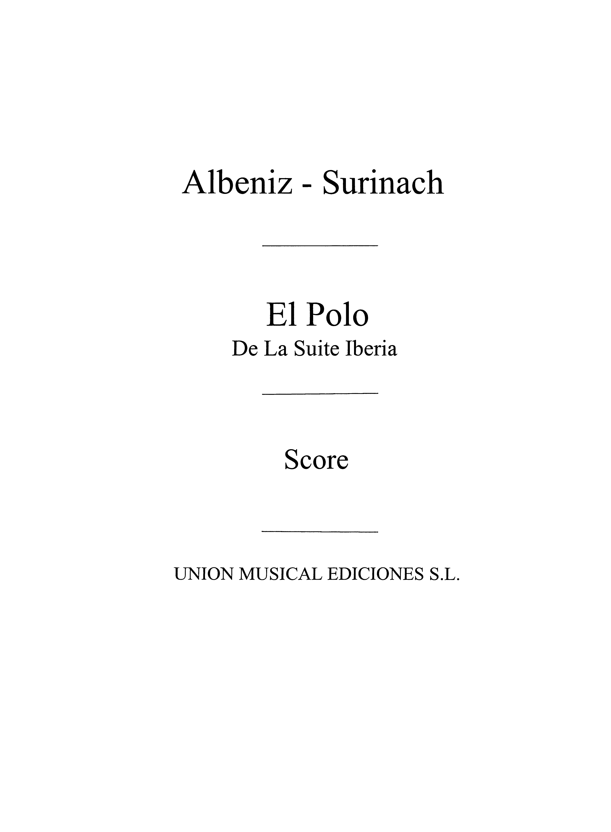 Albeniz: El Polo from Iberia (Surinach)