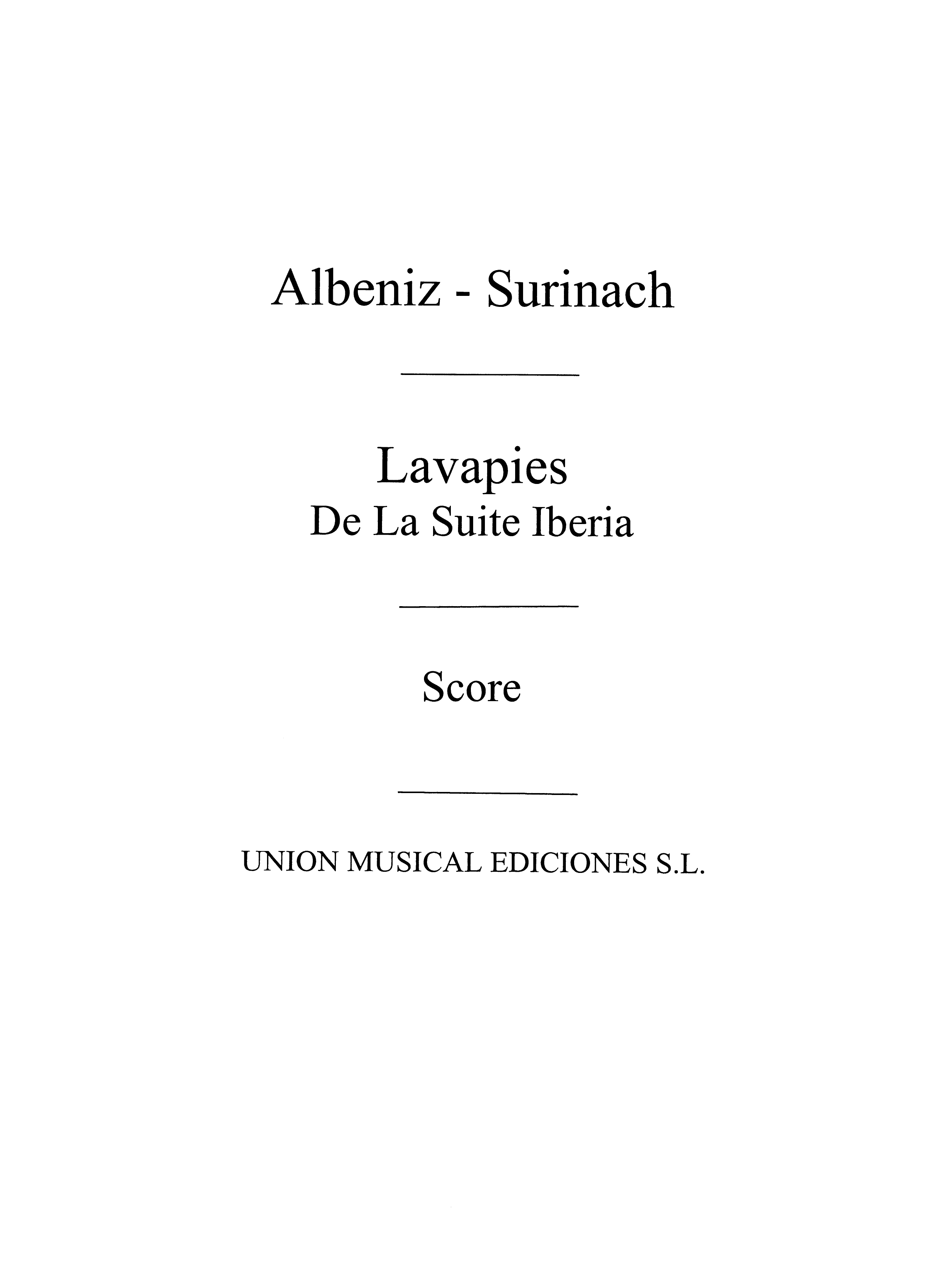 Albeniz: Lavapies from Iberia (Surinach)
