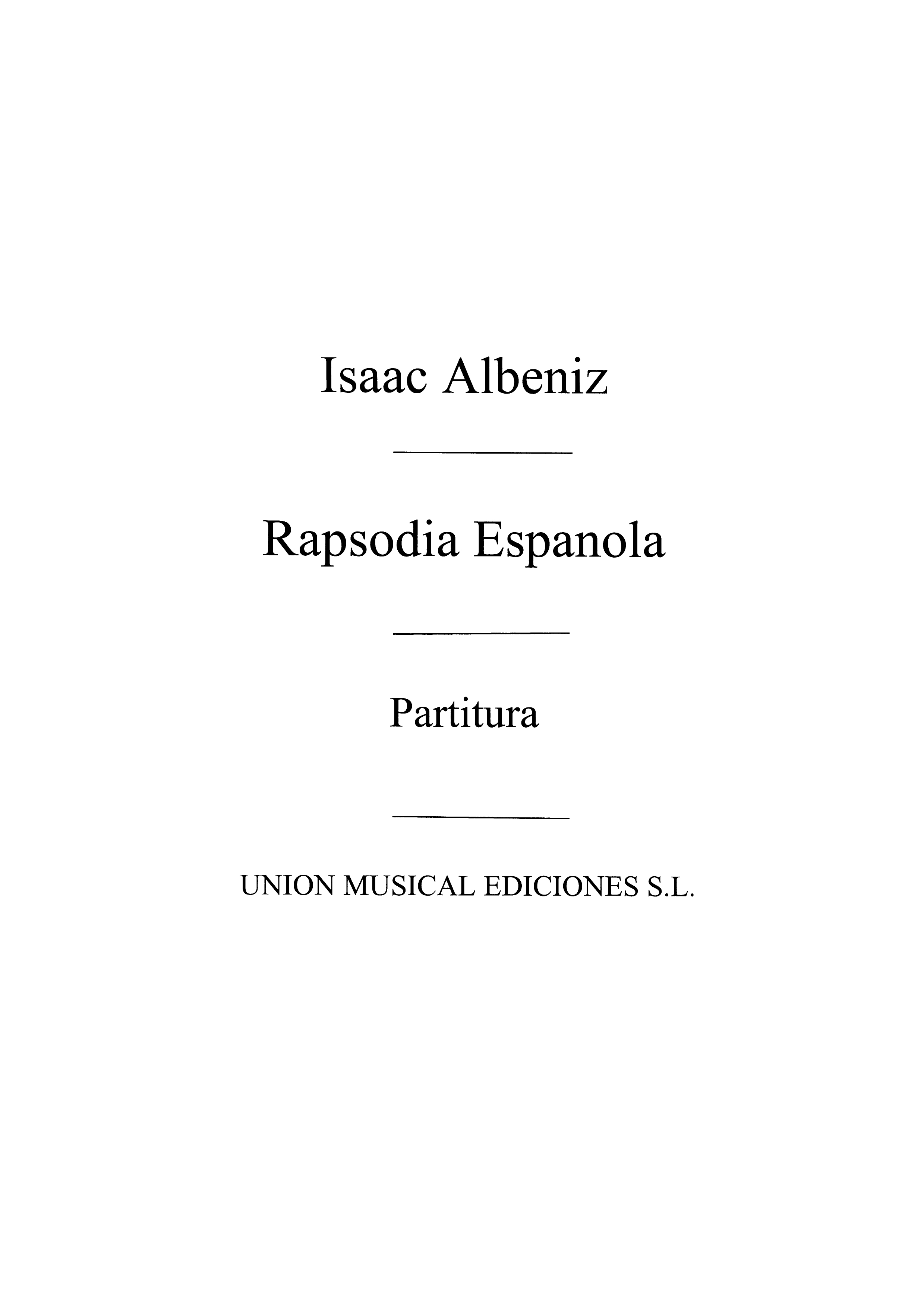 Albeniz: Rapsodia Espanola (Halffter,C) for 2 Pianos