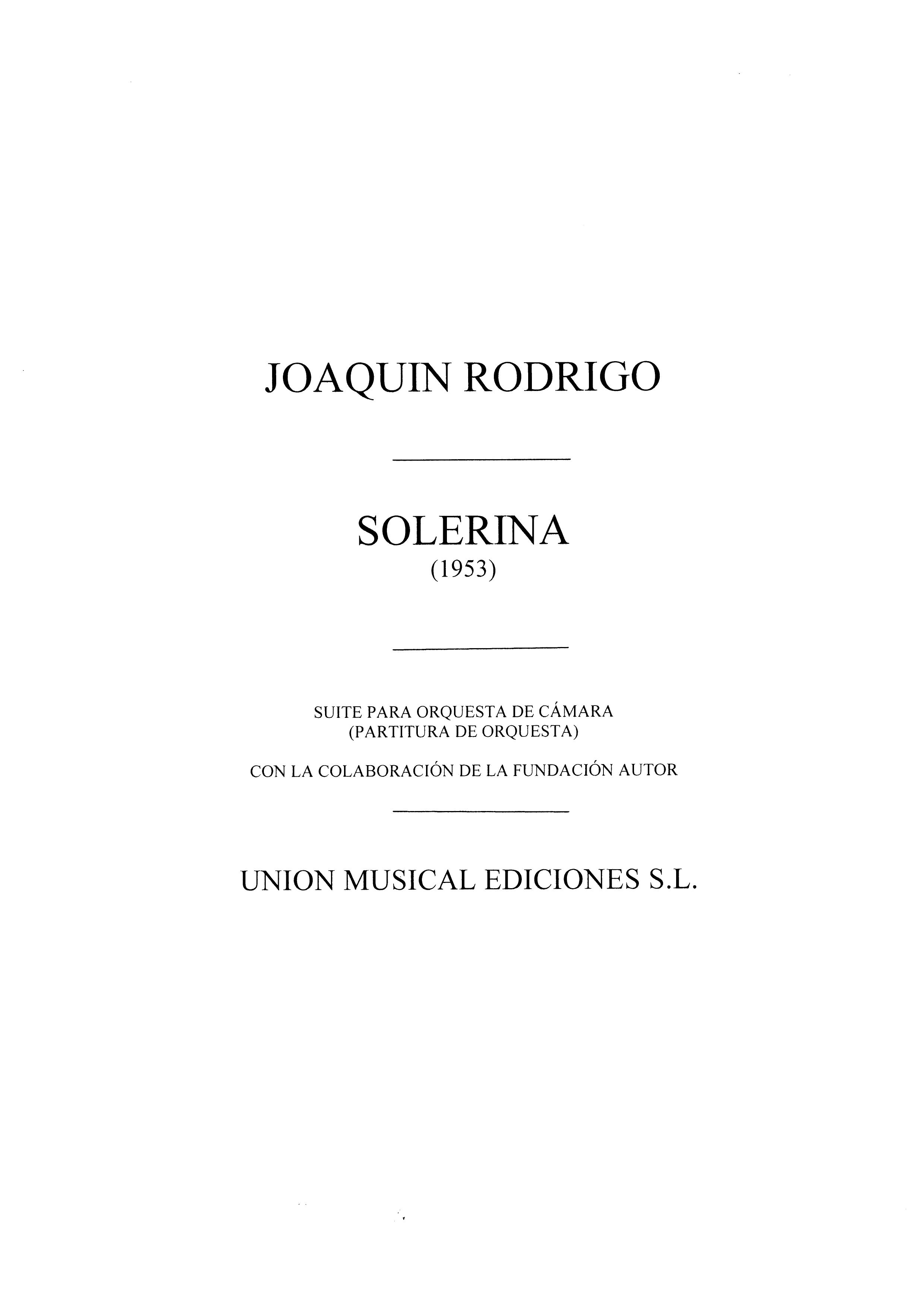 Rodrigo: Soleriana