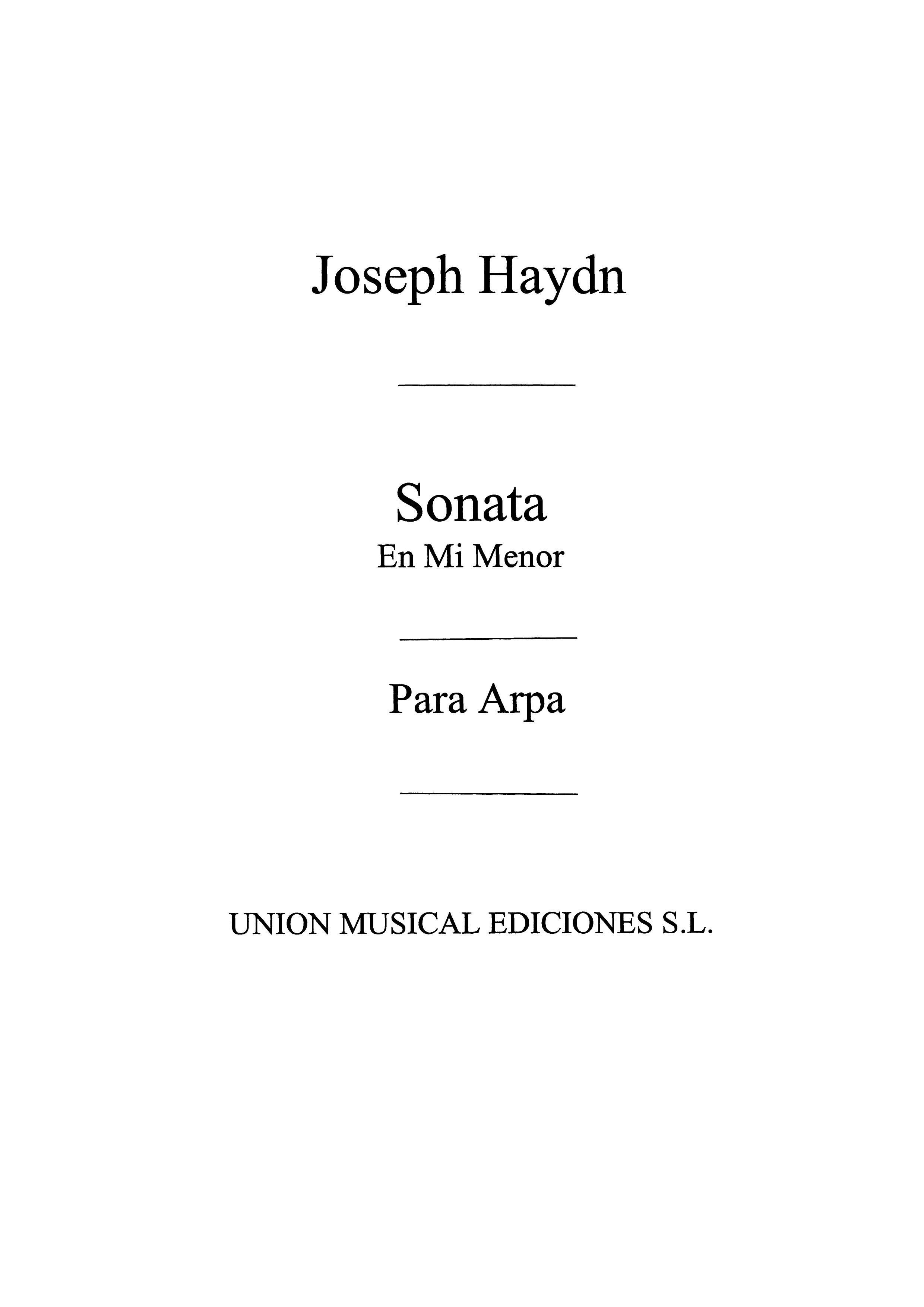Haydn: Sonata for Harp