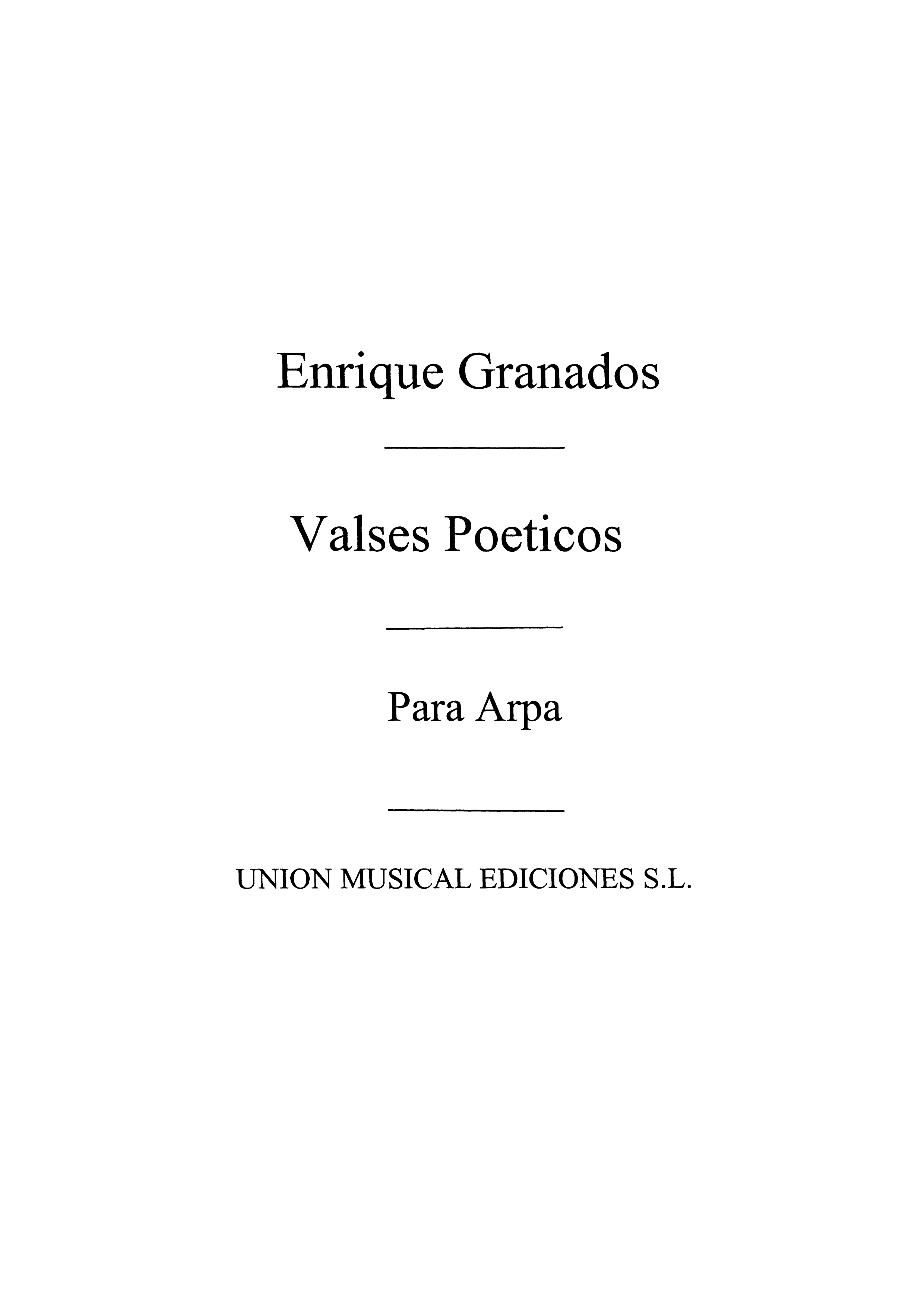 Granados: Valses Poeticos (Zabaleta) for Harp