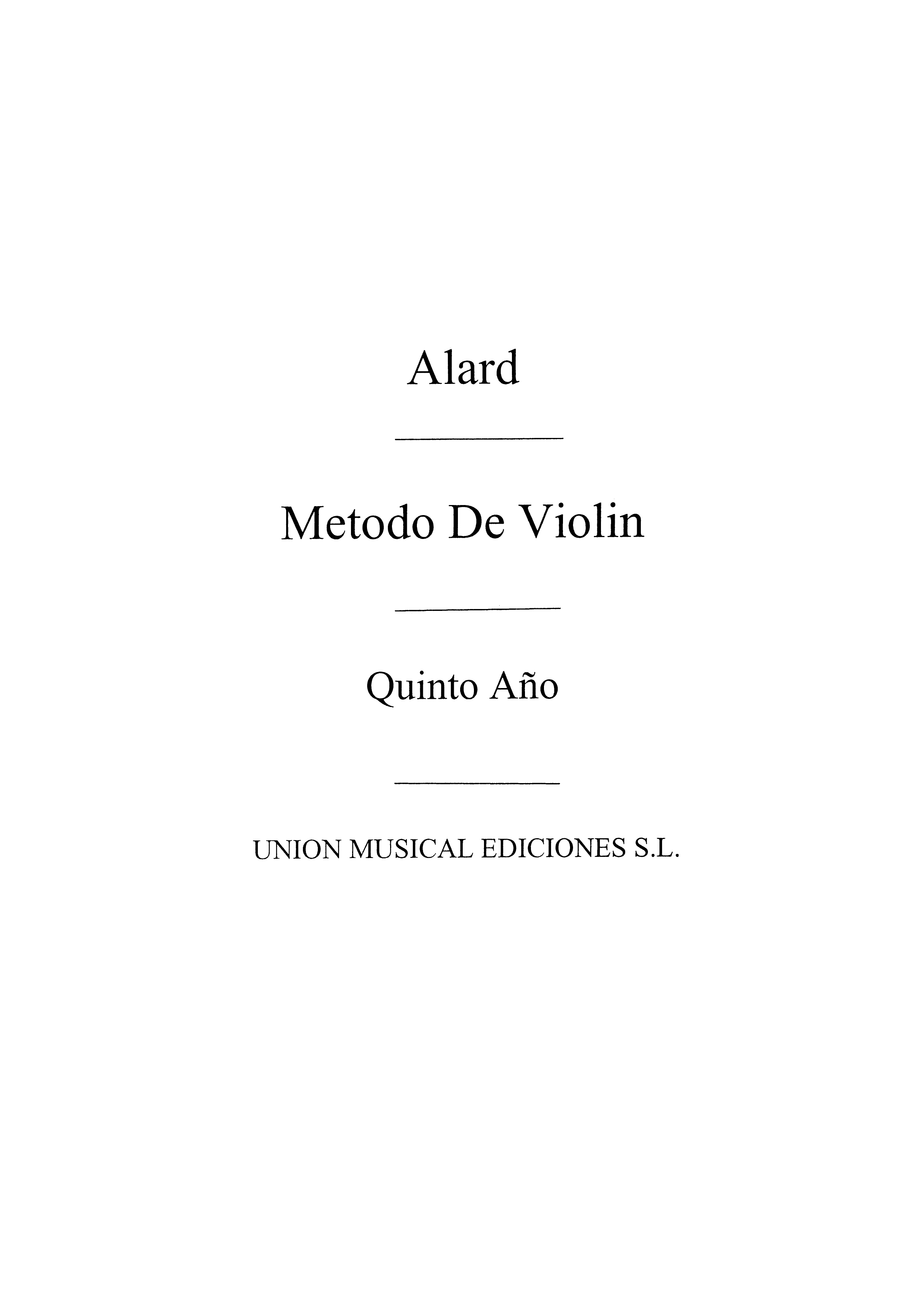 Alard: Metodo Violin Volume 5
